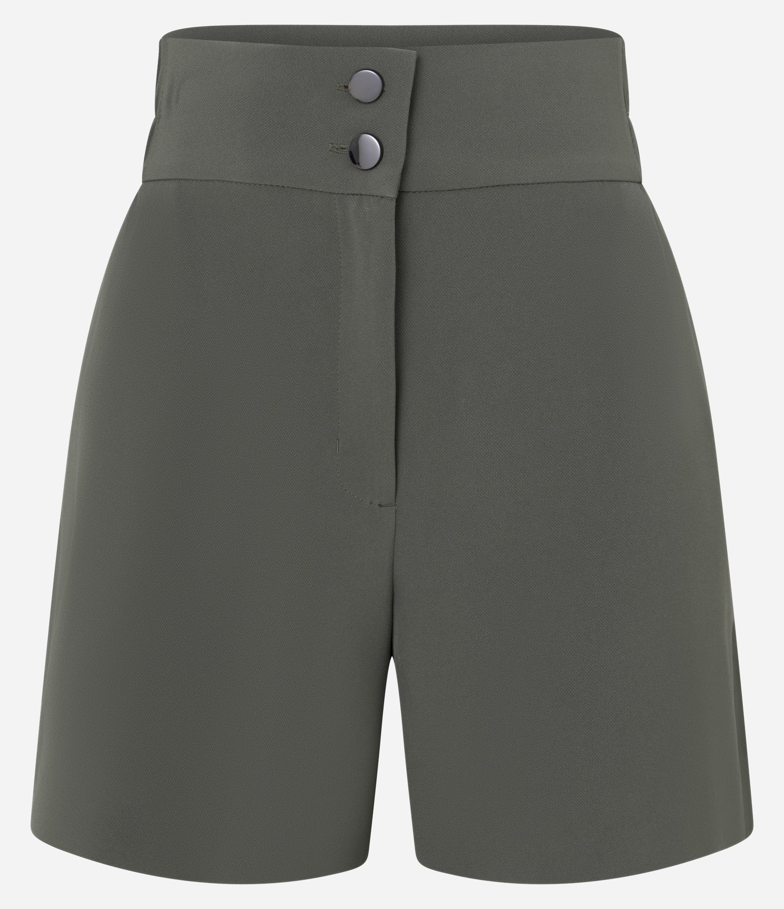 Short Alfaiatado com Cós Elástico e Abotoamento Duplo Verde Oliva 5