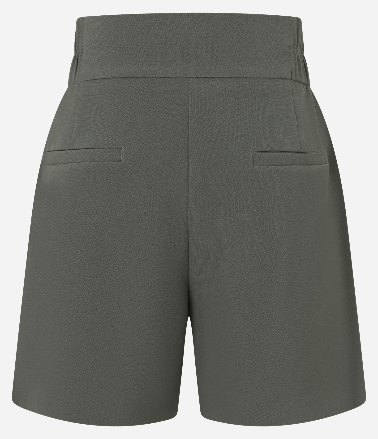 Short Alfaiatado com Cós Elástico e Abotoamento Duplo Verde Oliva 6