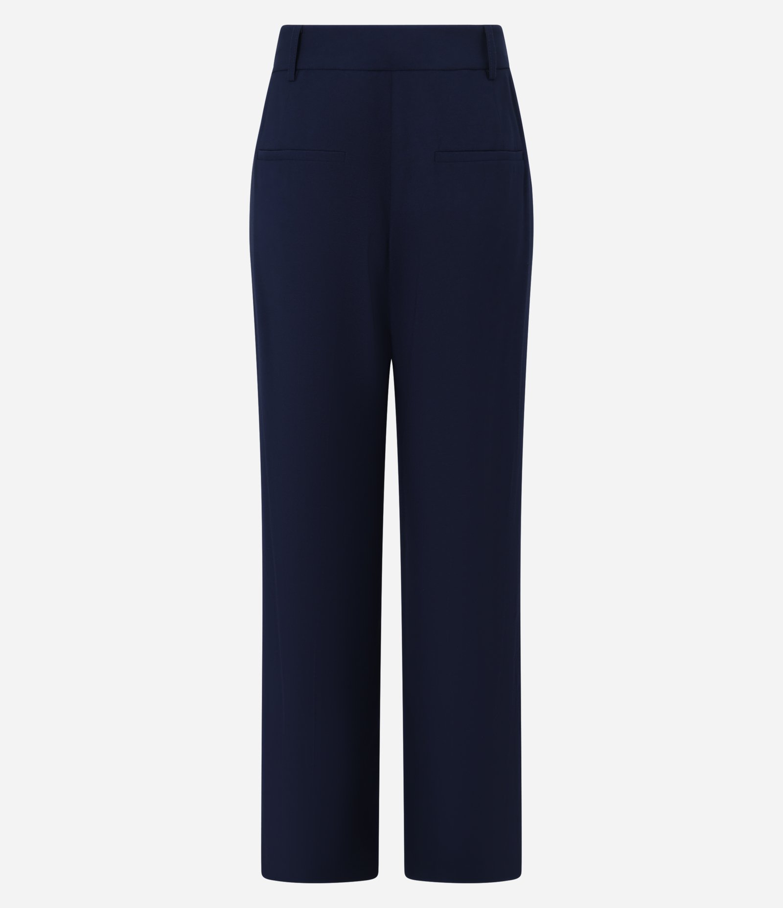 Calça Reta Alfaiatada Cintura Alta com Botão Diferenciado Azul Marinho 7