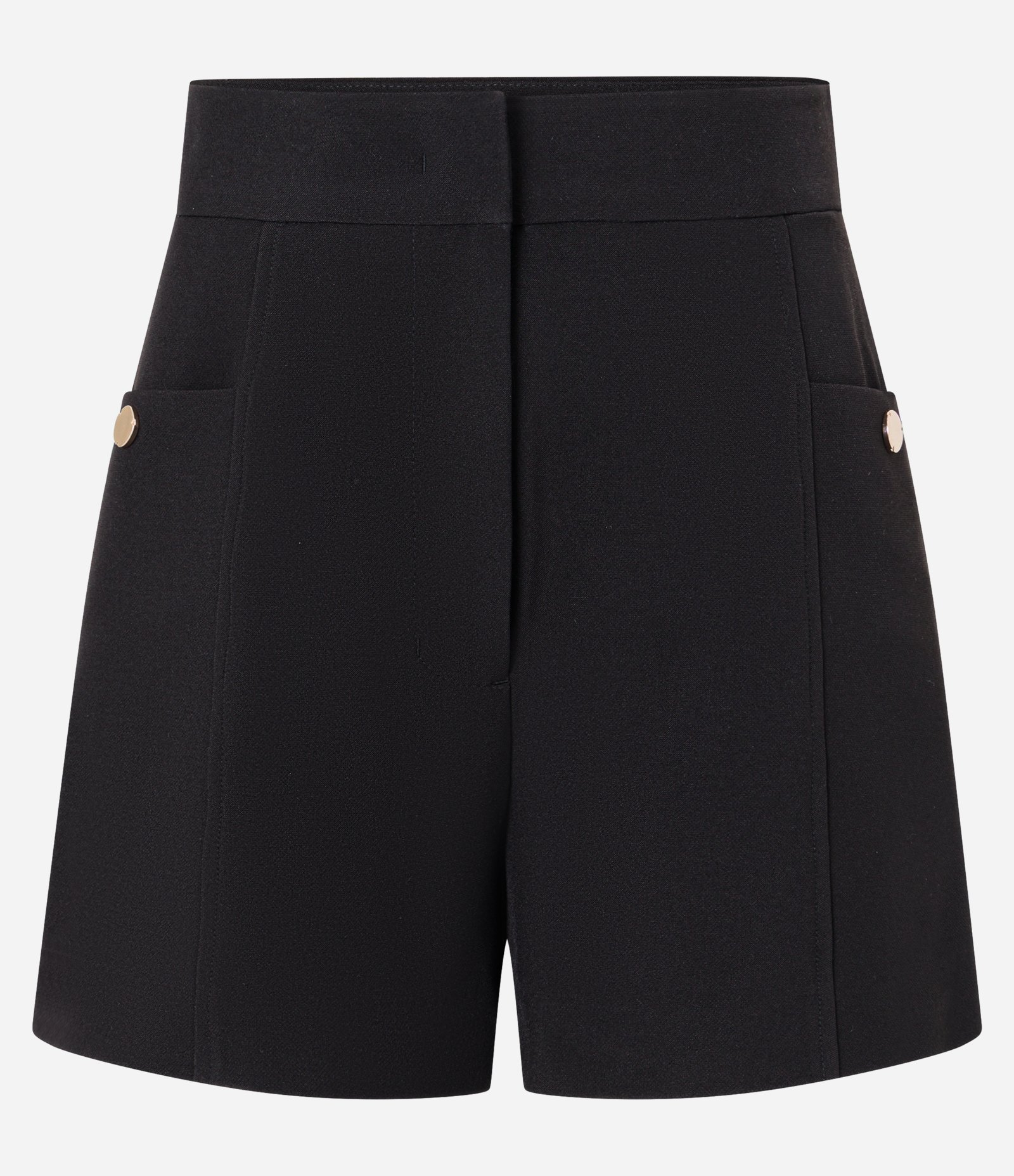 Short Alfaitado Cintura Alta com Bolsos Laterais Preto 5