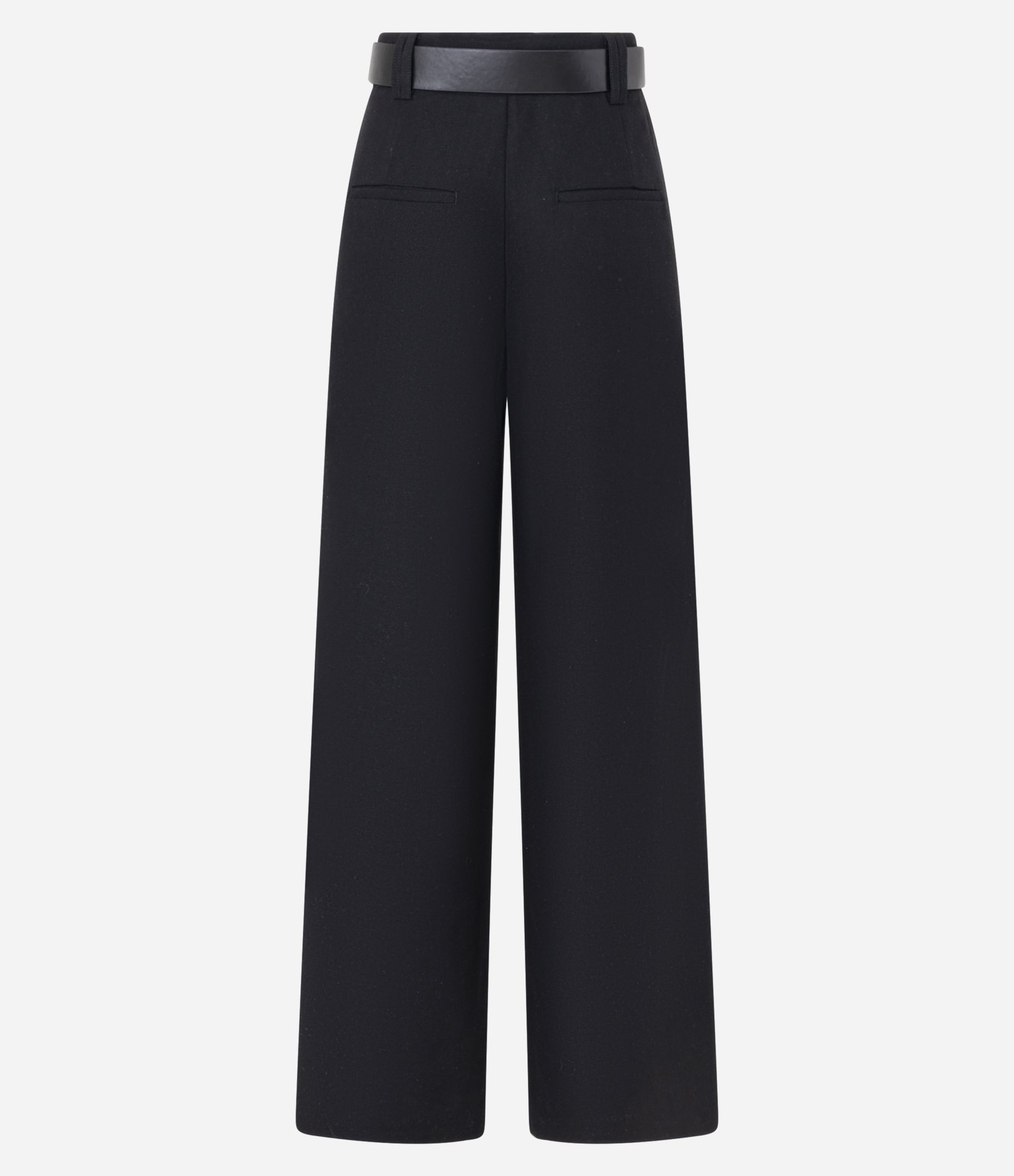 Calca Pantalona em Viscolinho com Cinto de Fivela Martelado Preto 6