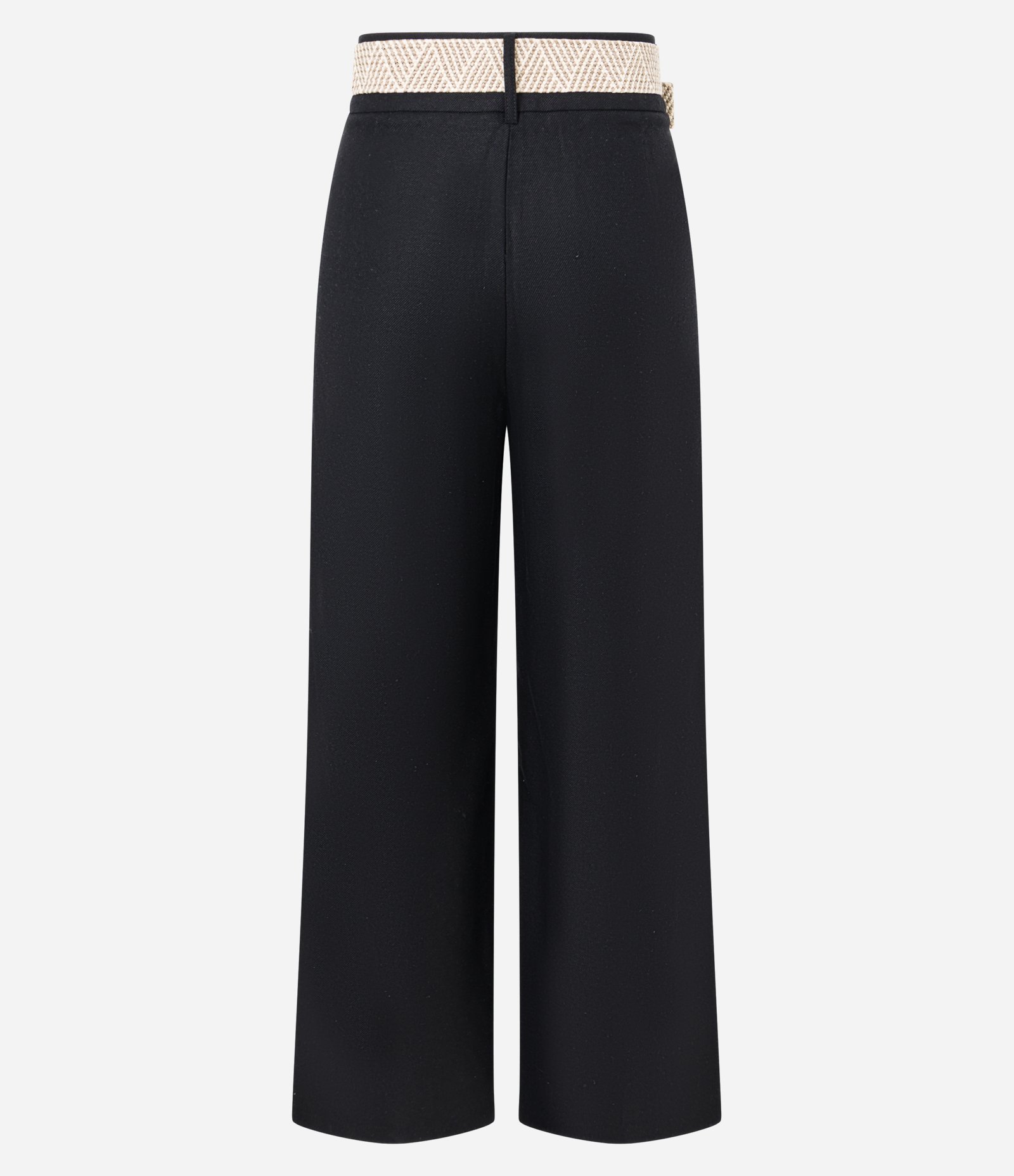 Calça Wide Leg em Viscolinho com Cinto de Ráfia Preto 6