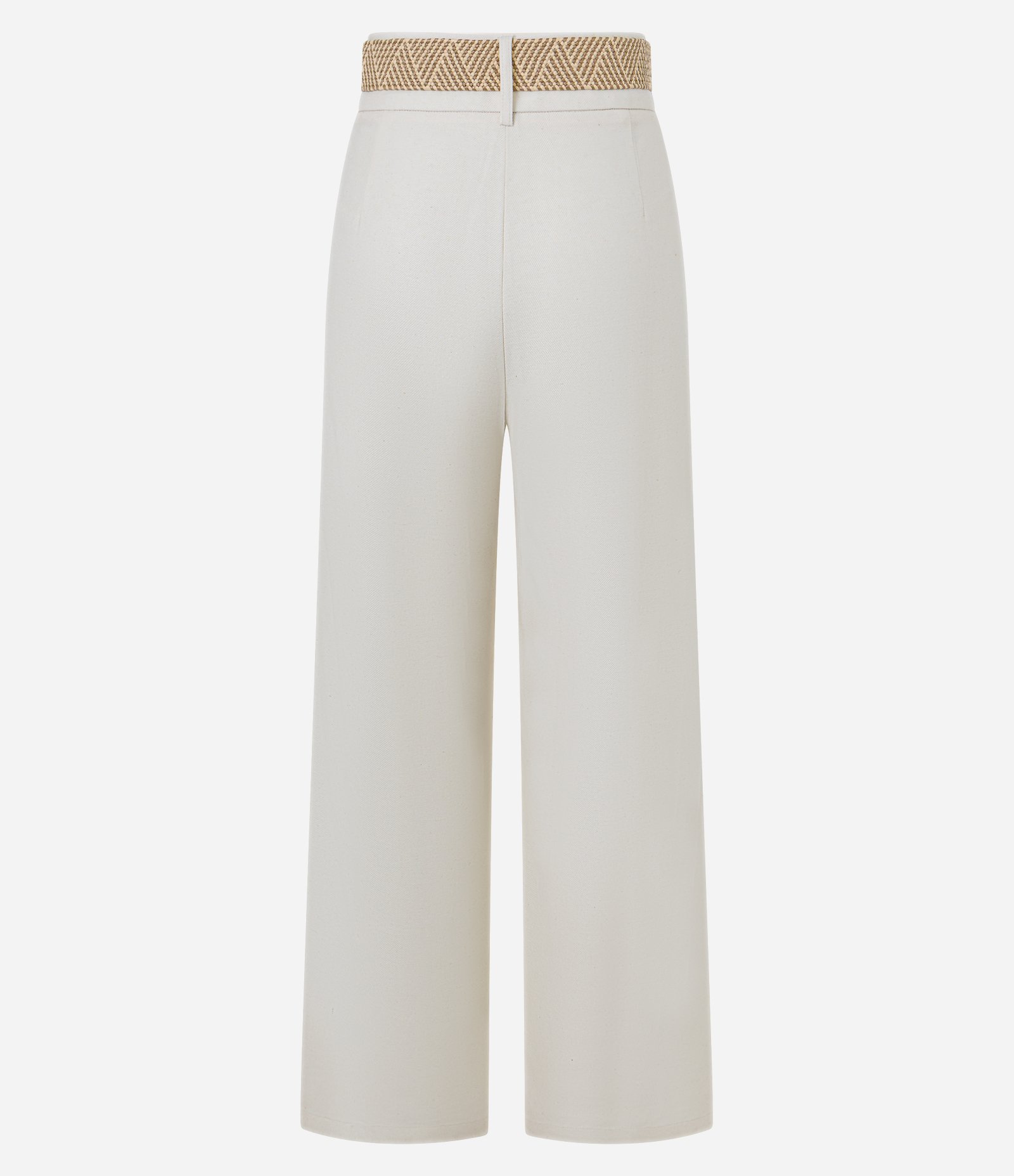 Calça Wide Leg em Viscolinho com Cinto de Ráfia Bege 6
