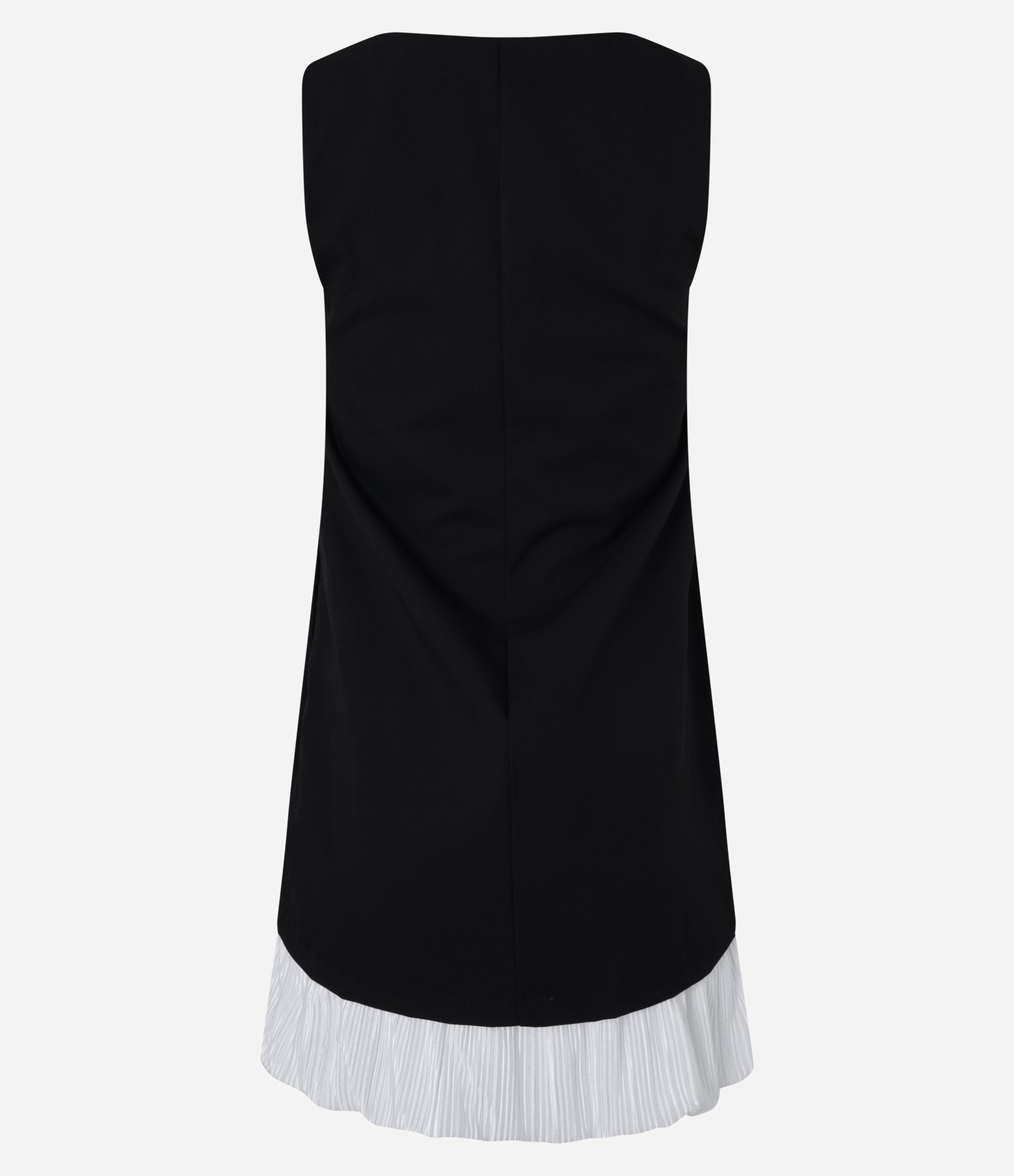 Vestido Reto com Decote Tomara que caia e Barra Plissada Preto 5