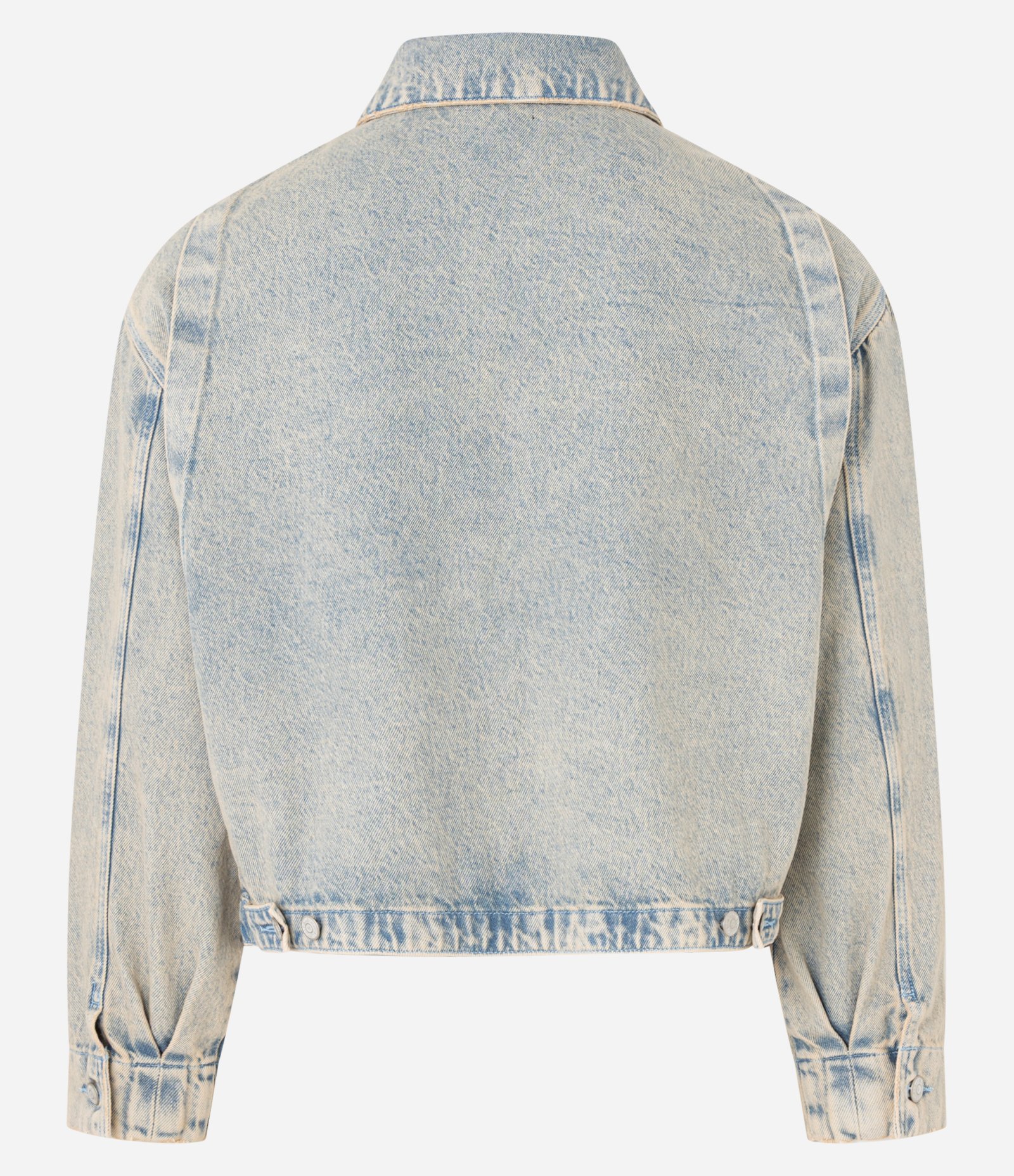 Jaqueta Overboxy em Jeans Dirty com Zíper Azul 8