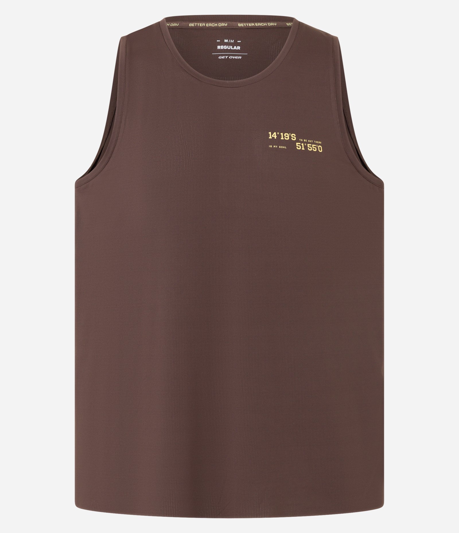 Regata Esportiva Regular com Tecnologia Dry e Estampa Lettering Marrom 4