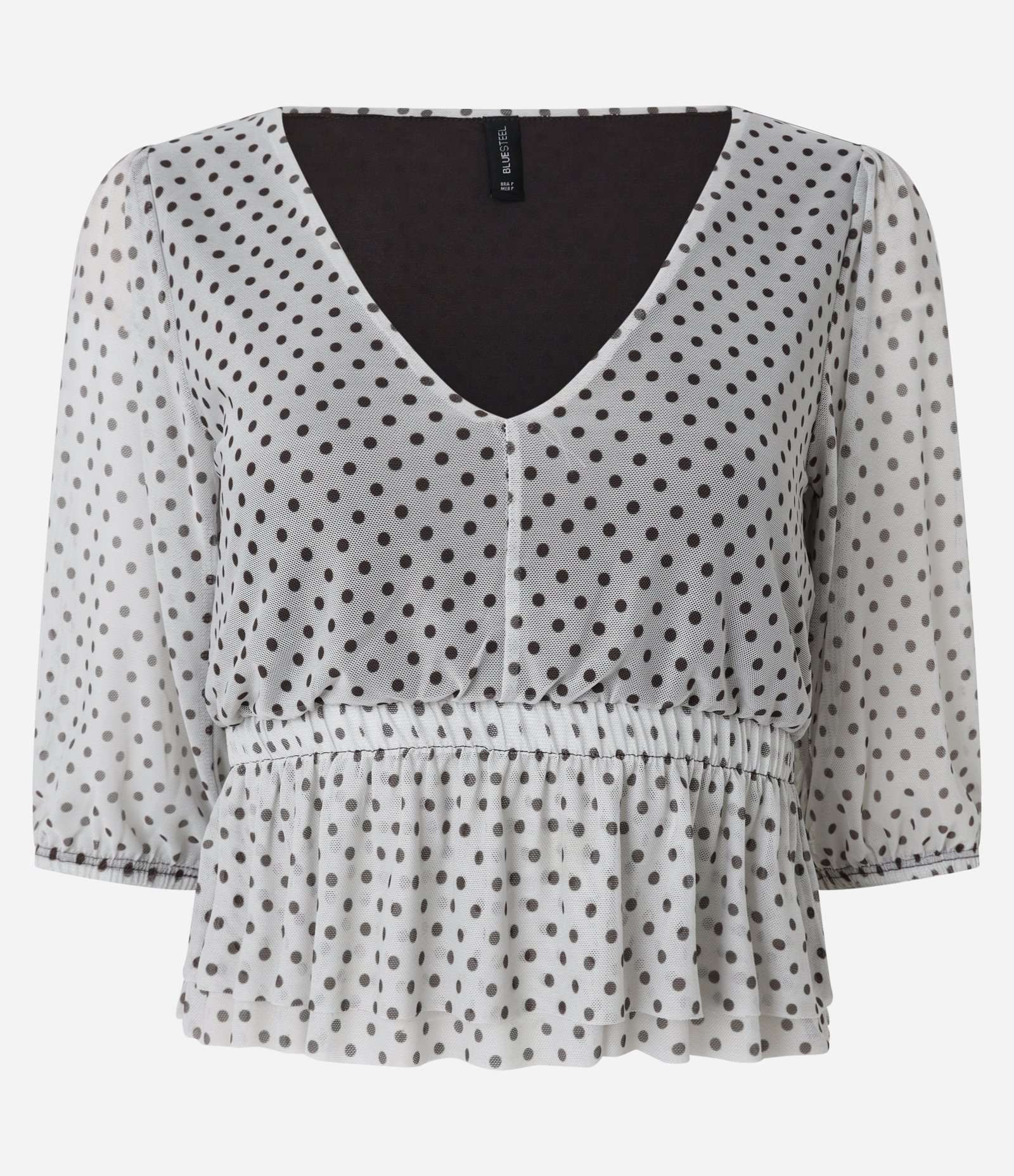 Blusa em Tule Texturizado com Poá Flocado Off White 6