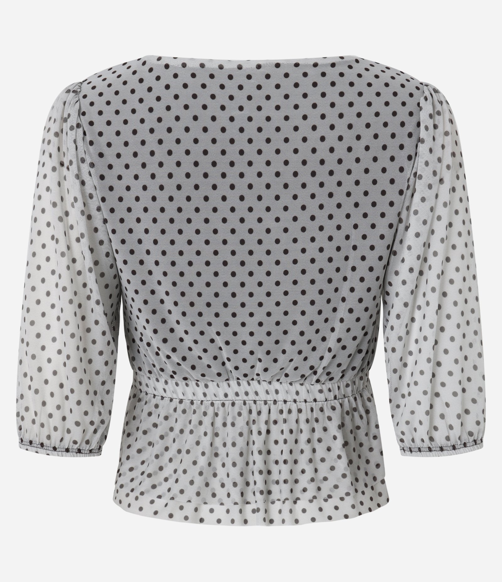 Blusa em Tule Texturizado com Poá Flocado Off White 7