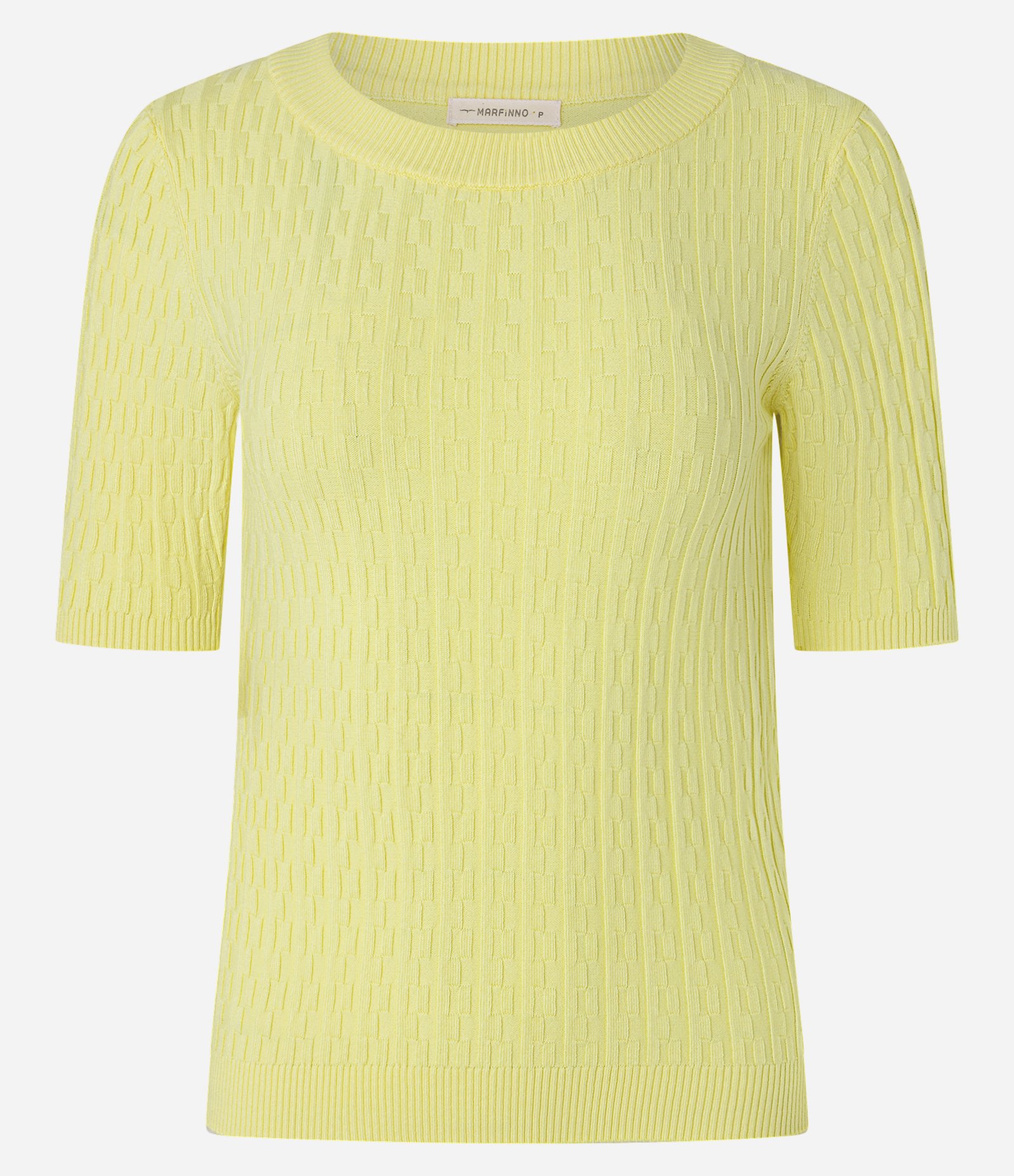 Blusa Texturizada em Tricô com Gola Redonda Amarelo 5