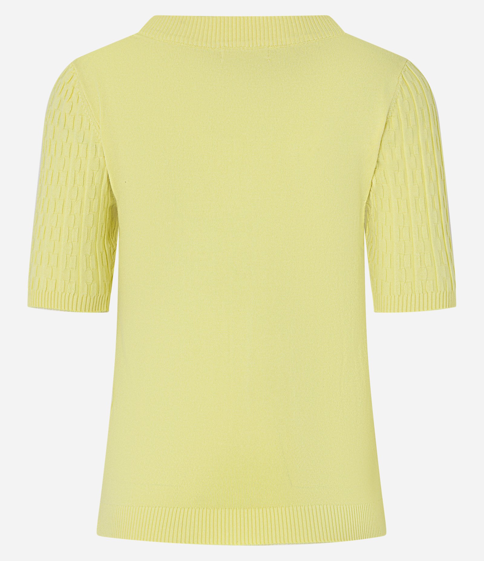 Blusa Texturizada em Tricô com Gola Redonda Amarelo 7