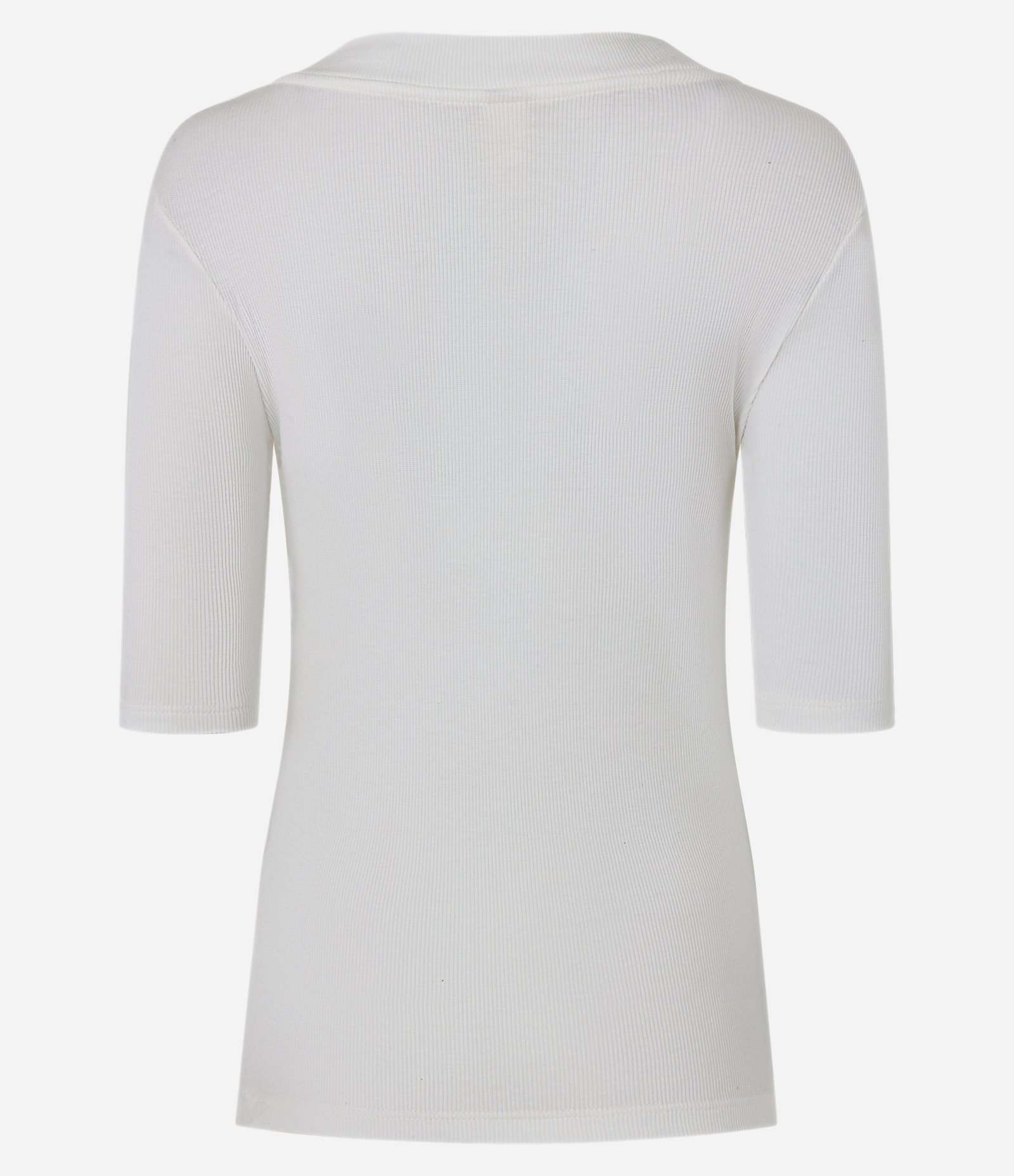 Blusa em Ribana com Decote V e Textura Canelada Branco 7