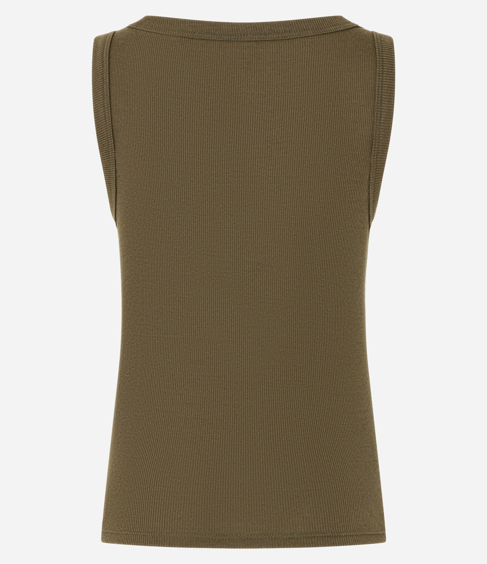 Blusa Regata em Ribana com Meia Vista de Botões Verde 7