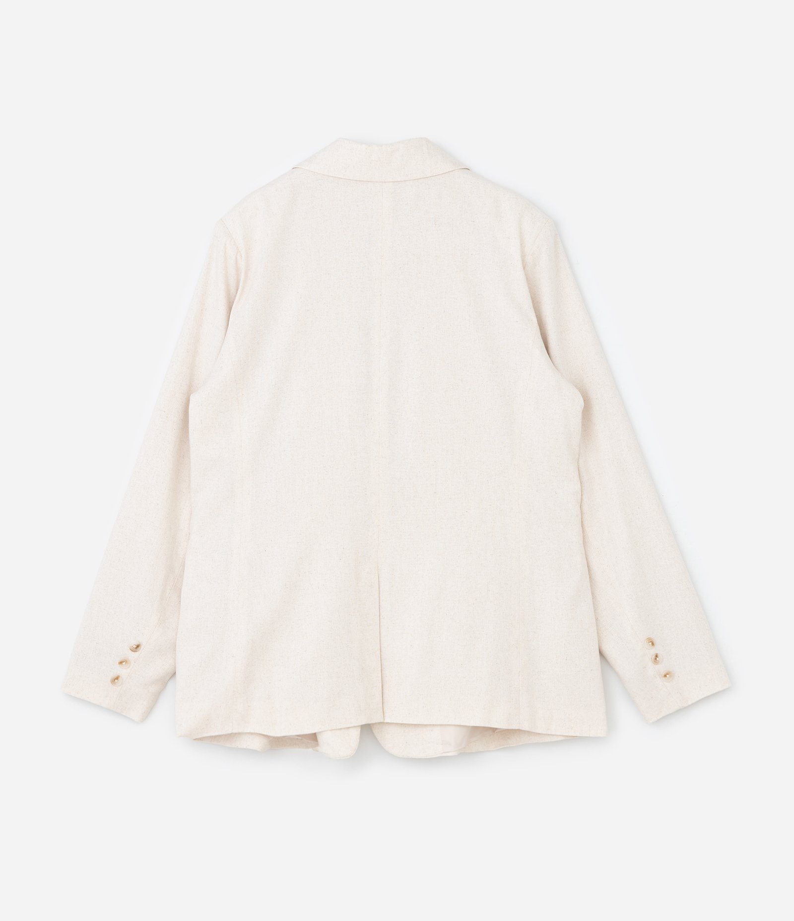 Blazer Alongado em Viscolinho com Botão Único Curve & Plus Size Off White 6