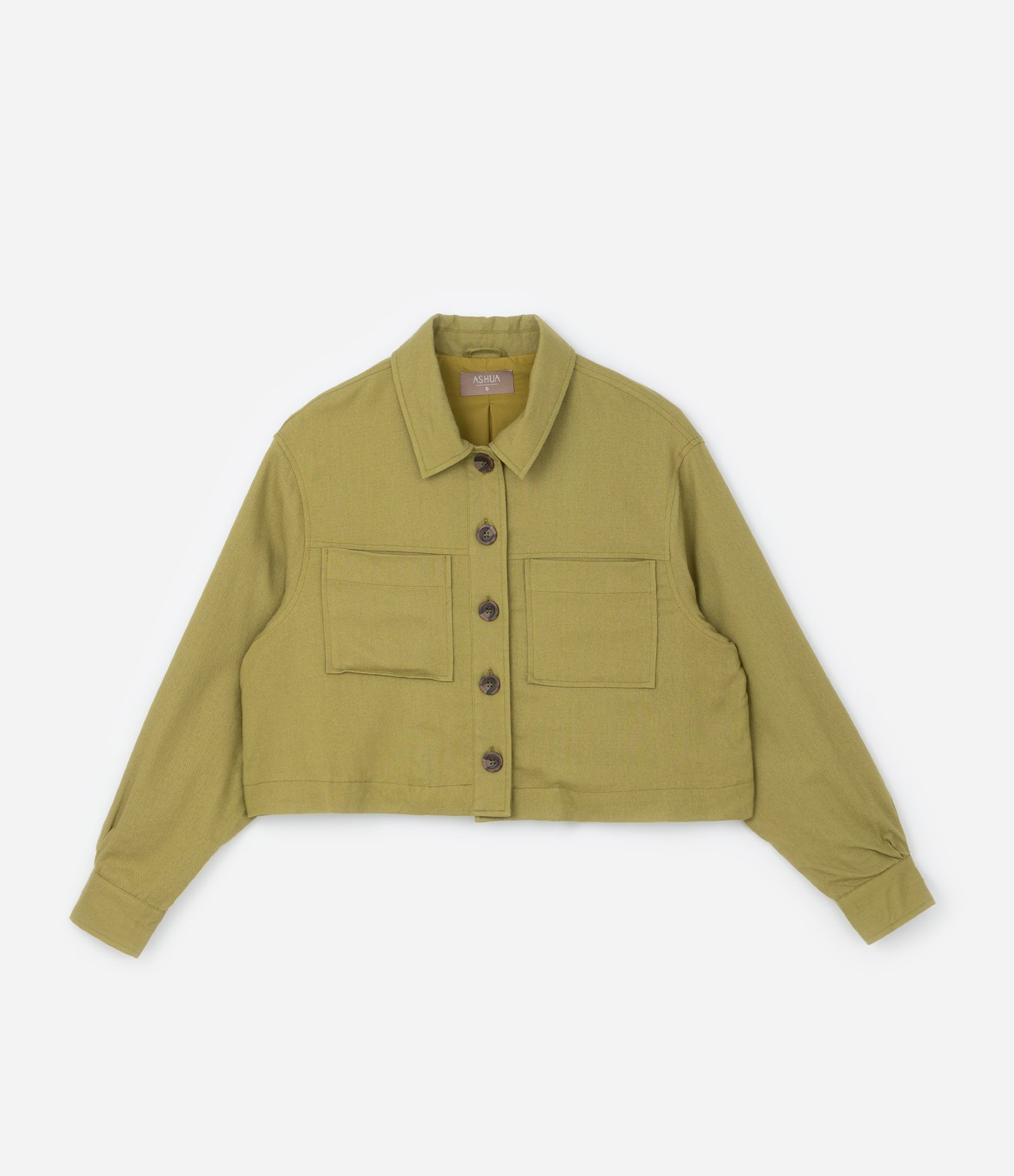 Jaqueta em Viscolinho com Bolsos Curve & Plus Size Verde 5