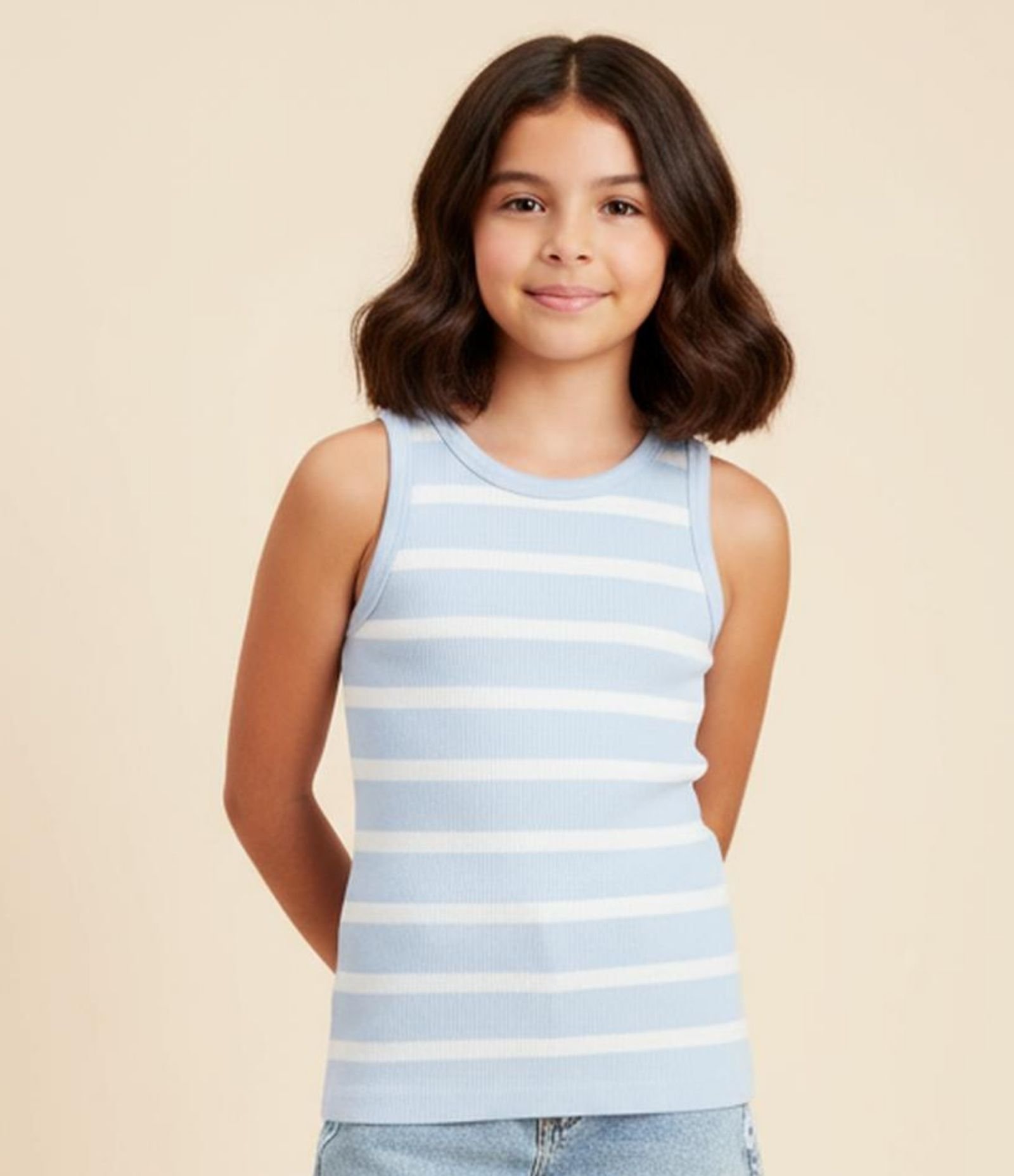 Regata Nadador Infantil com Estampa Listrada - Tam 5 a 14 Anos Azul 1