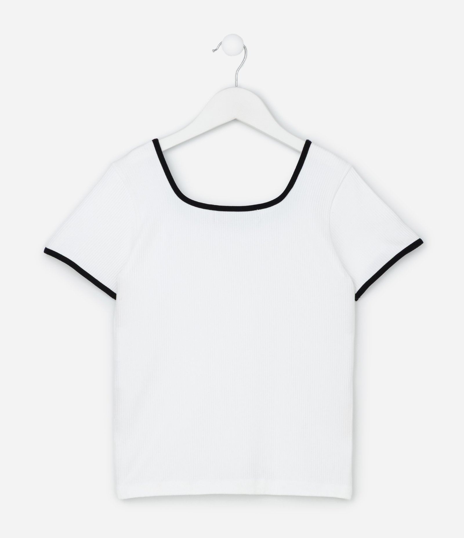 Camiseta Infantil Seamless Canelada - Tam 5 a 14 Anos Branco 3