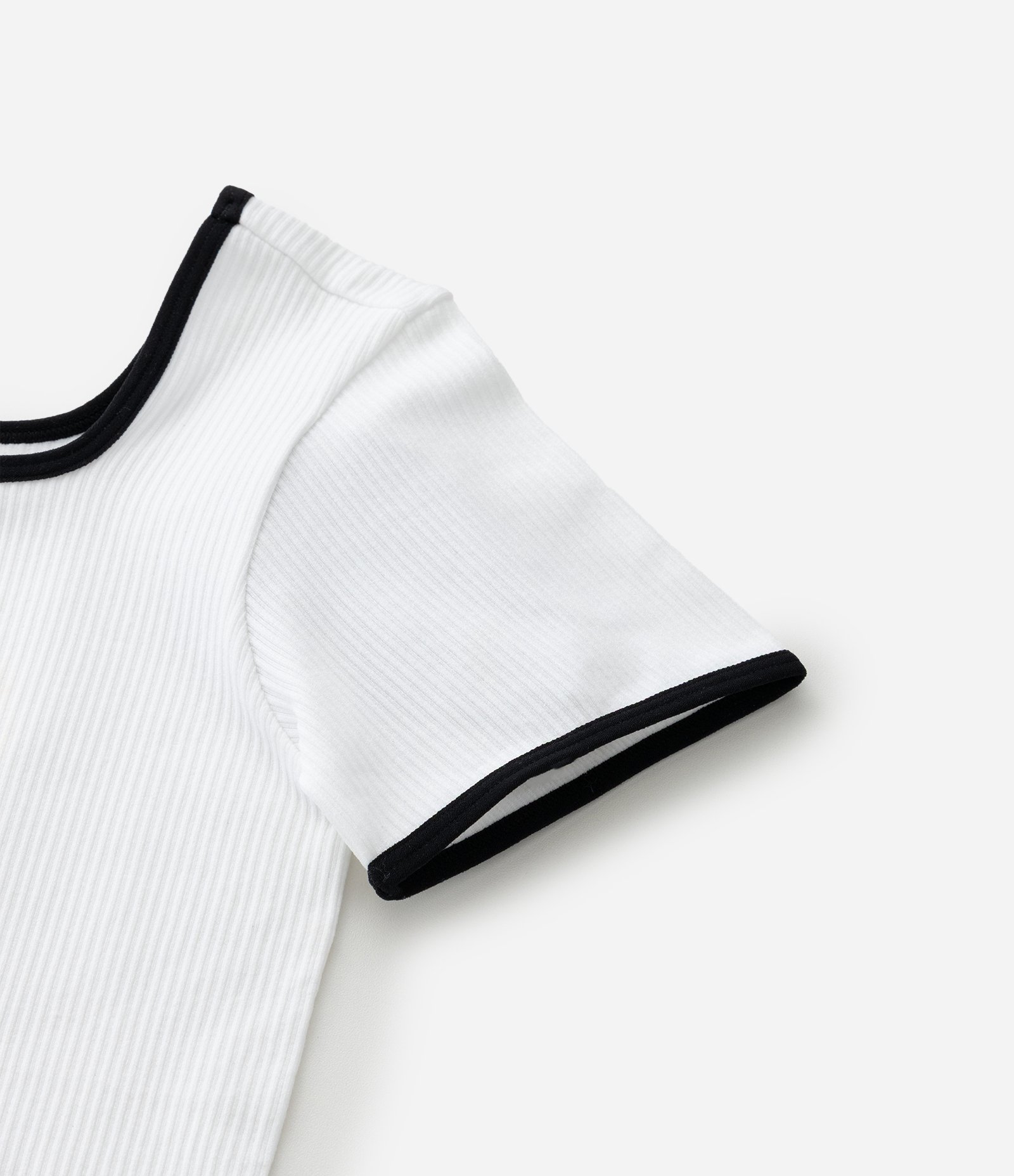 Camiseta Infantil Seamless Canelada - Tam 5 a 14 Anos Branco 6