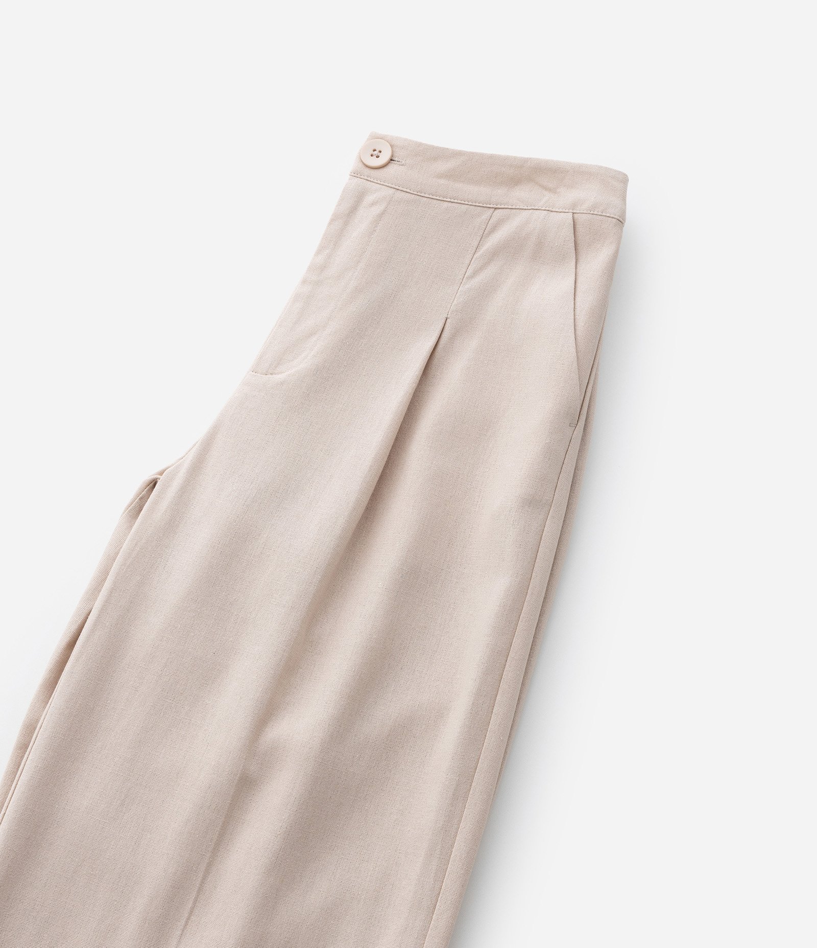 Calça Infantil em Viscolinho com Pregas - Tam 5 a 14 Anos Bege 7