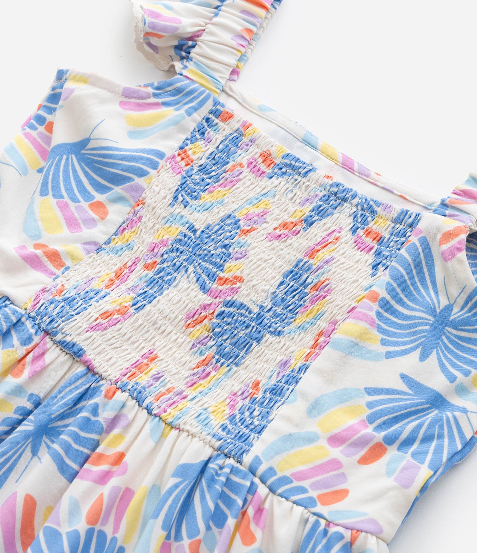 Vestido Infantil com Babados e Estampa Borboletas - Tam 5 a 14 Anos Multicores 9