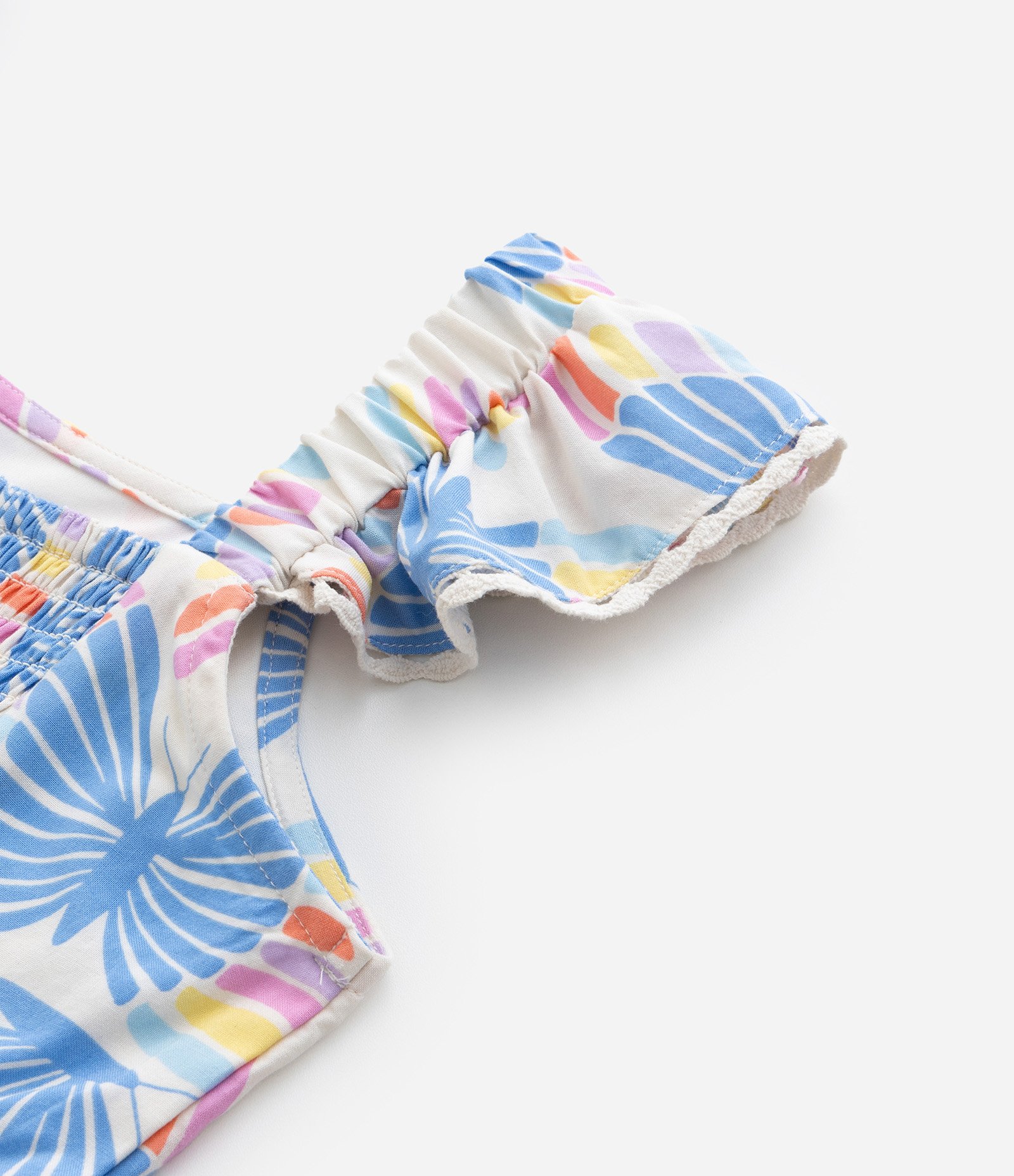 Vestido Infantil com Babados e Estampa Borboletas - Tam 5 a 14 Anos Multicores 8