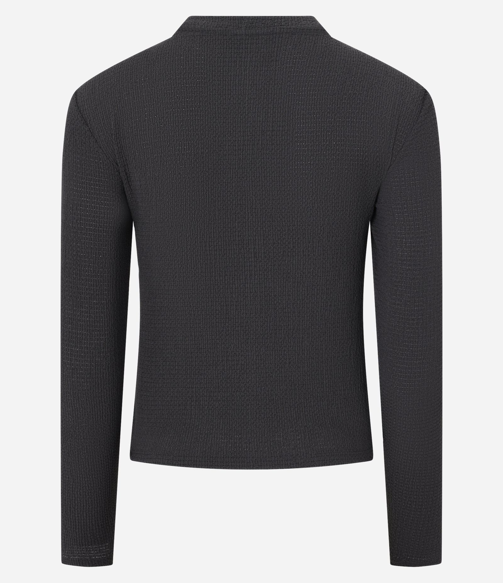 Blusa Texturizada com Gola Altinha e Franzido Lateral Cinza Chumbo 7