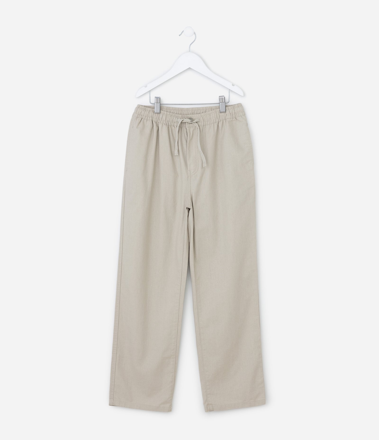 Calça Infantil Reta em Tricoline - Tam 5 a 14 Anos Cinza 1