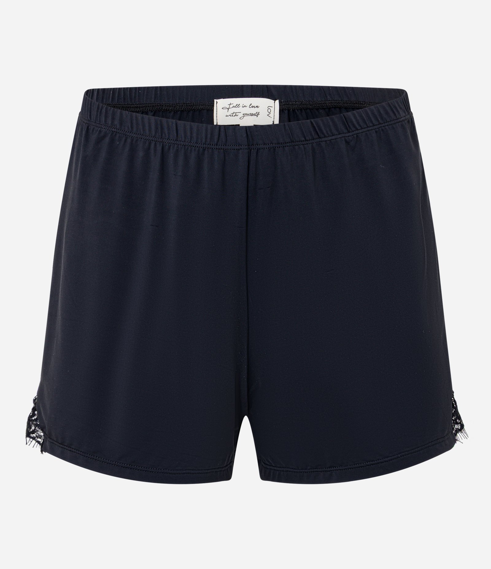 Pijama Short Doll em Microfibra com Aplicação de Renda Preto 7