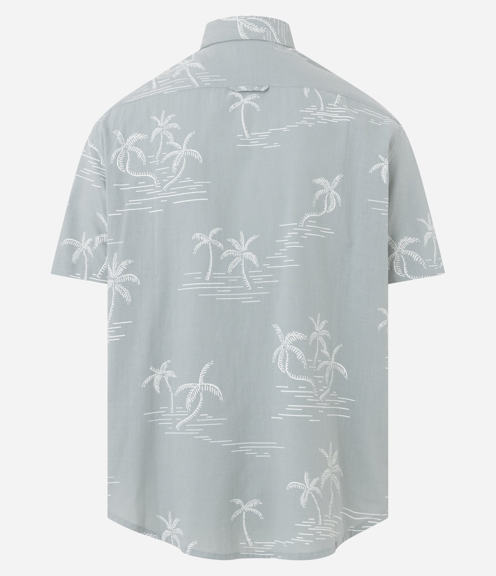 Camisa Relaxed em Tricoline com Bolso e Estampa Coqueiros Verde 6