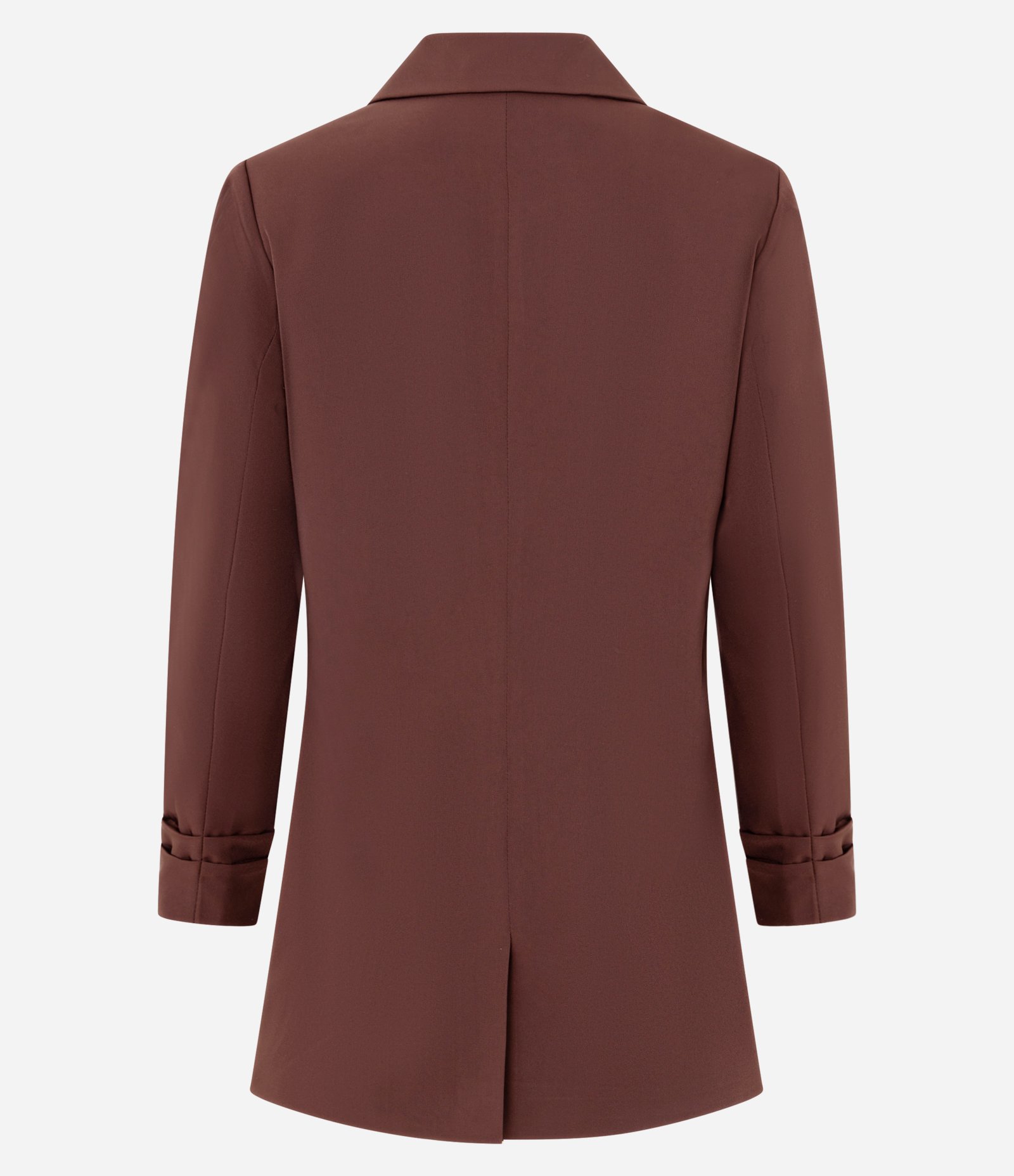 Blazer Oversized Alongado em Alfaiataria com Pregas no Punho Marrom Escuro 2