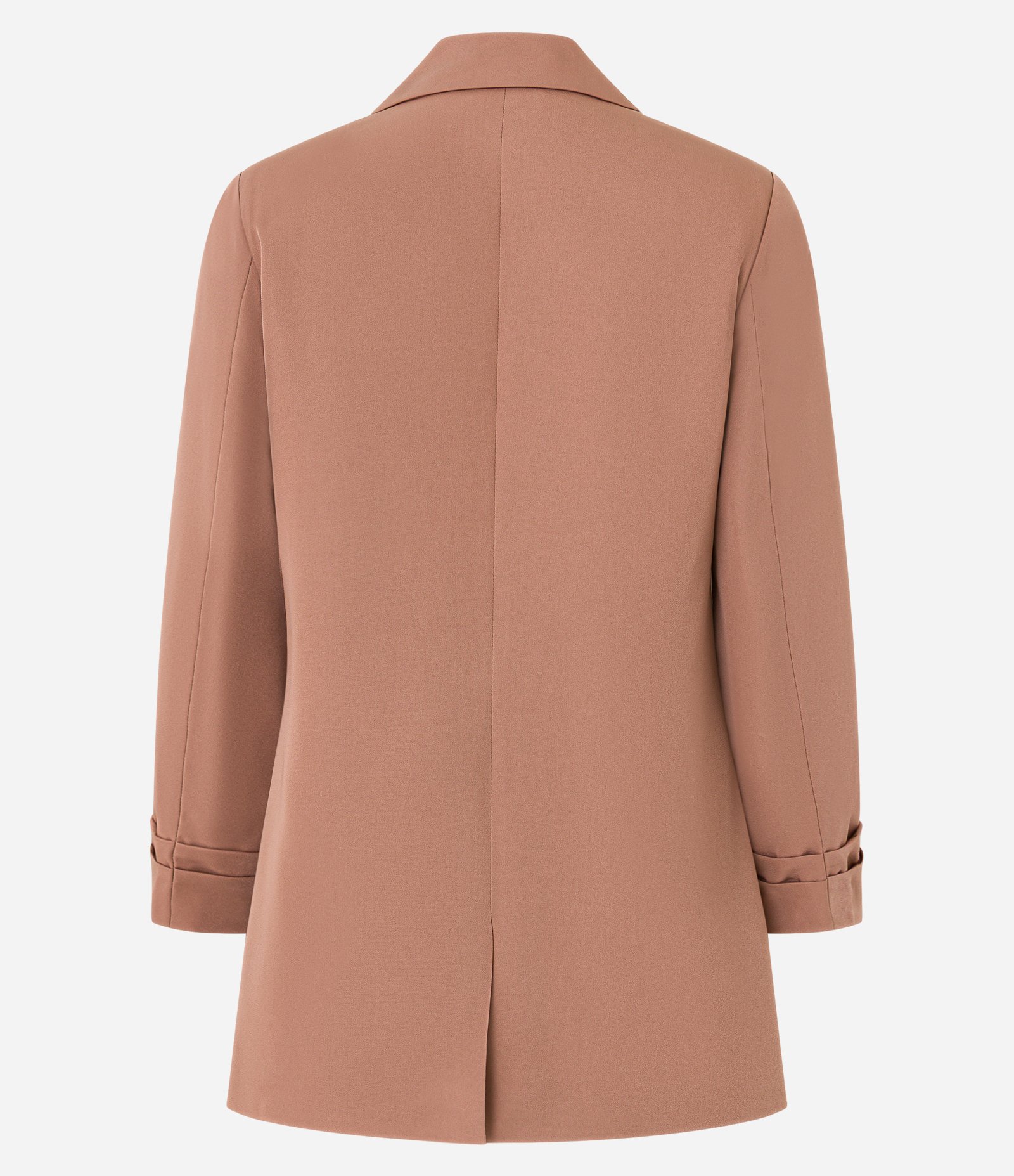 Blazer Oversized Alongado em Alfaiataria com Pregas no Punho Marrom Claro 2