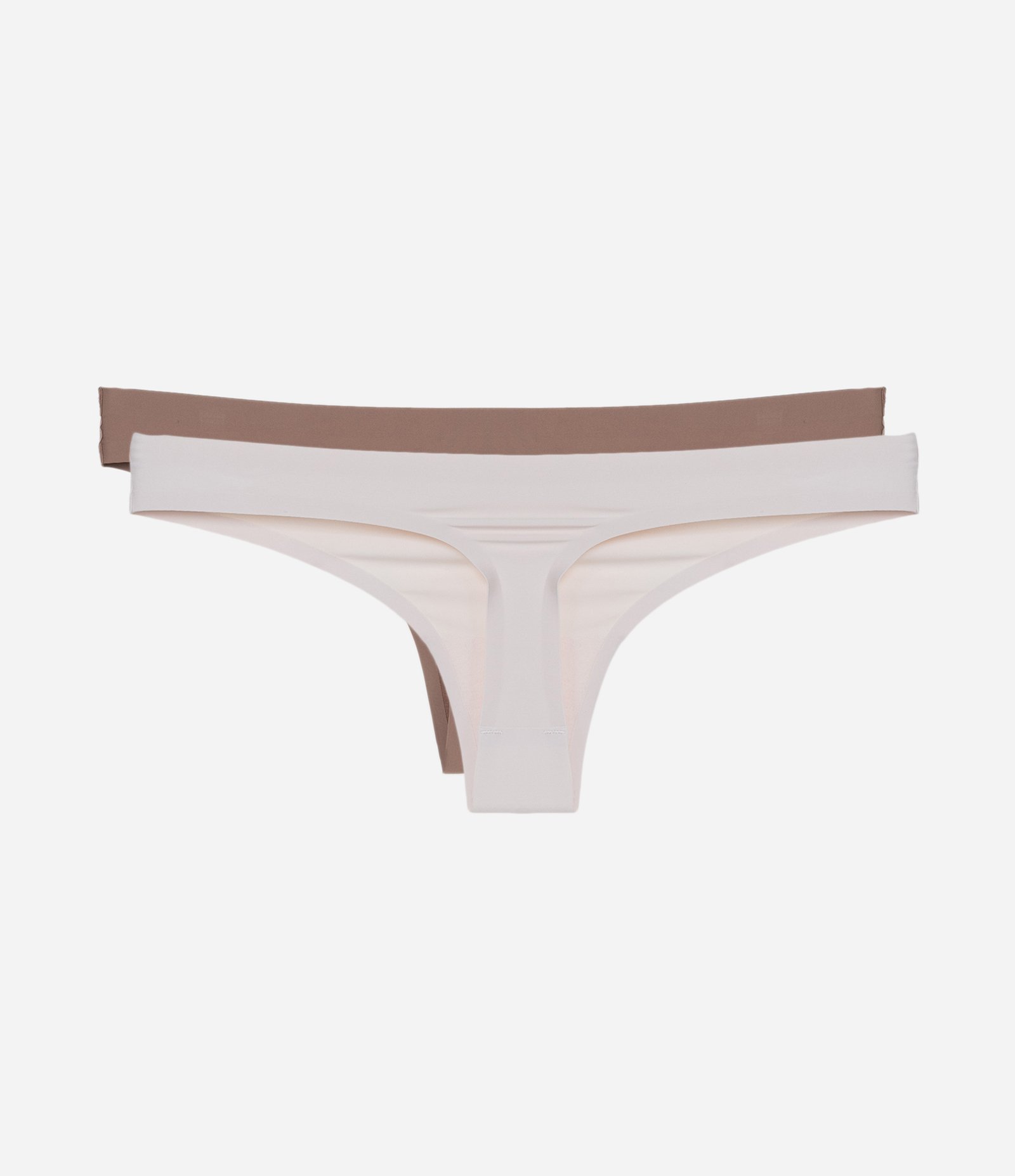 Kit 02 Calcinhas Biquíni Fio em Microfibra Bege/Marrom 2