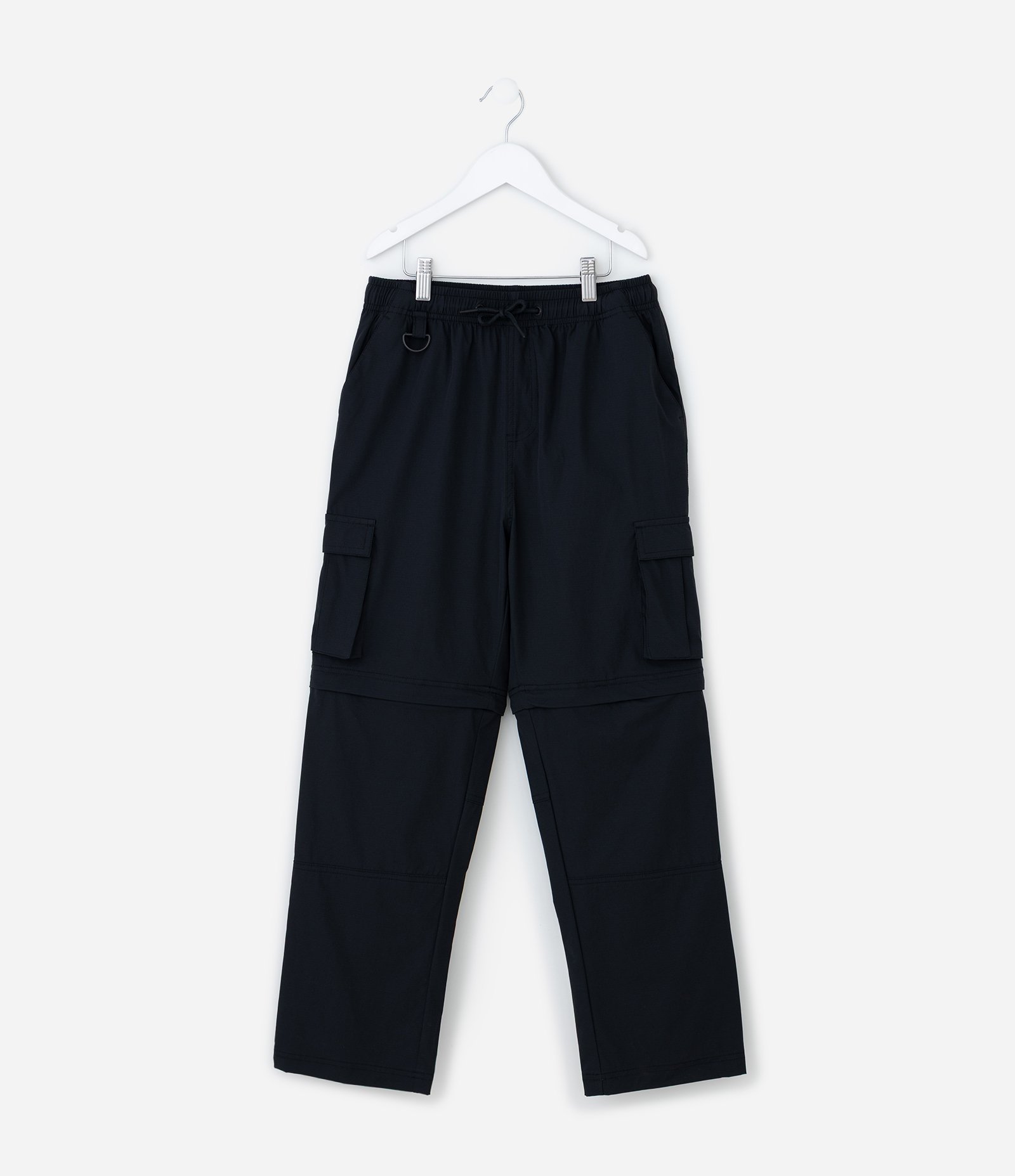 Calça Reta Infantil Vira Bermuda - Tam 5 a 14 Anos Preto 1