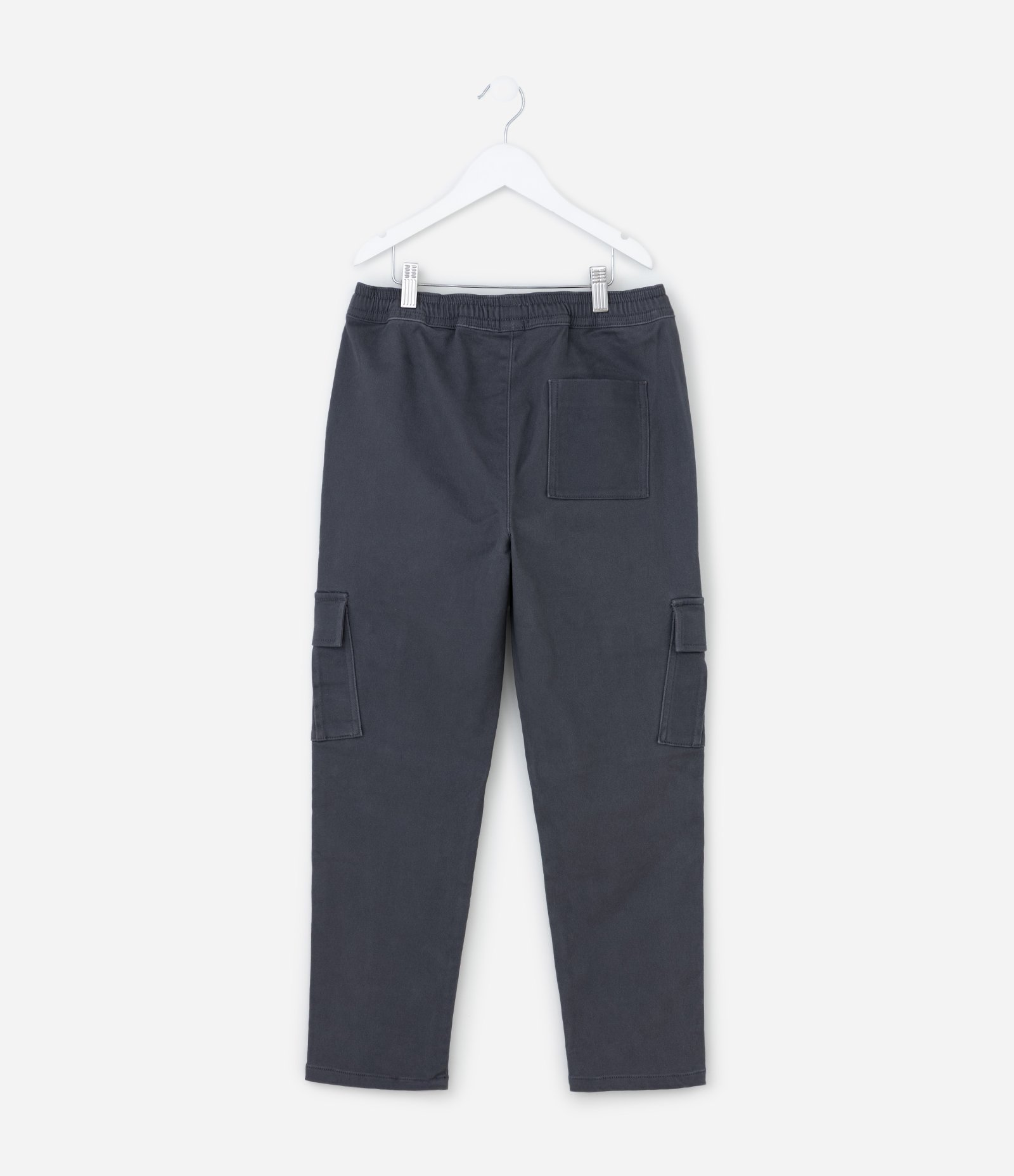 Calça Infantil Jogger em Sarja com Bolso Cargo - Tam 5 a 14 Anos Cinza 2