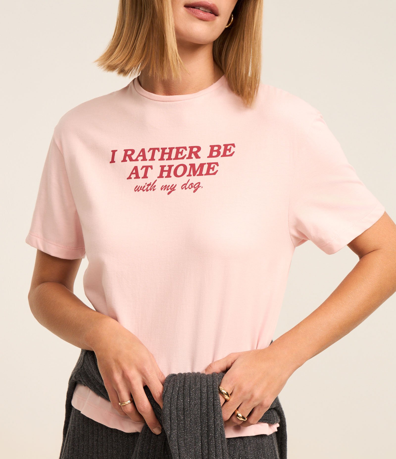 Camiseta Boxy em Algodão com Estampa Lettering Rosa Claro 4