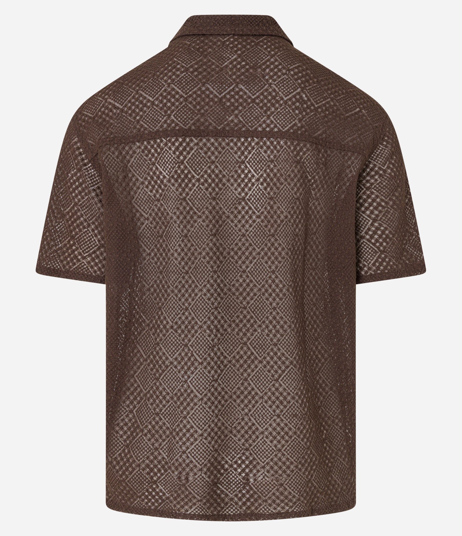 Camisa Boxy de Tule Bordado Marrom 9