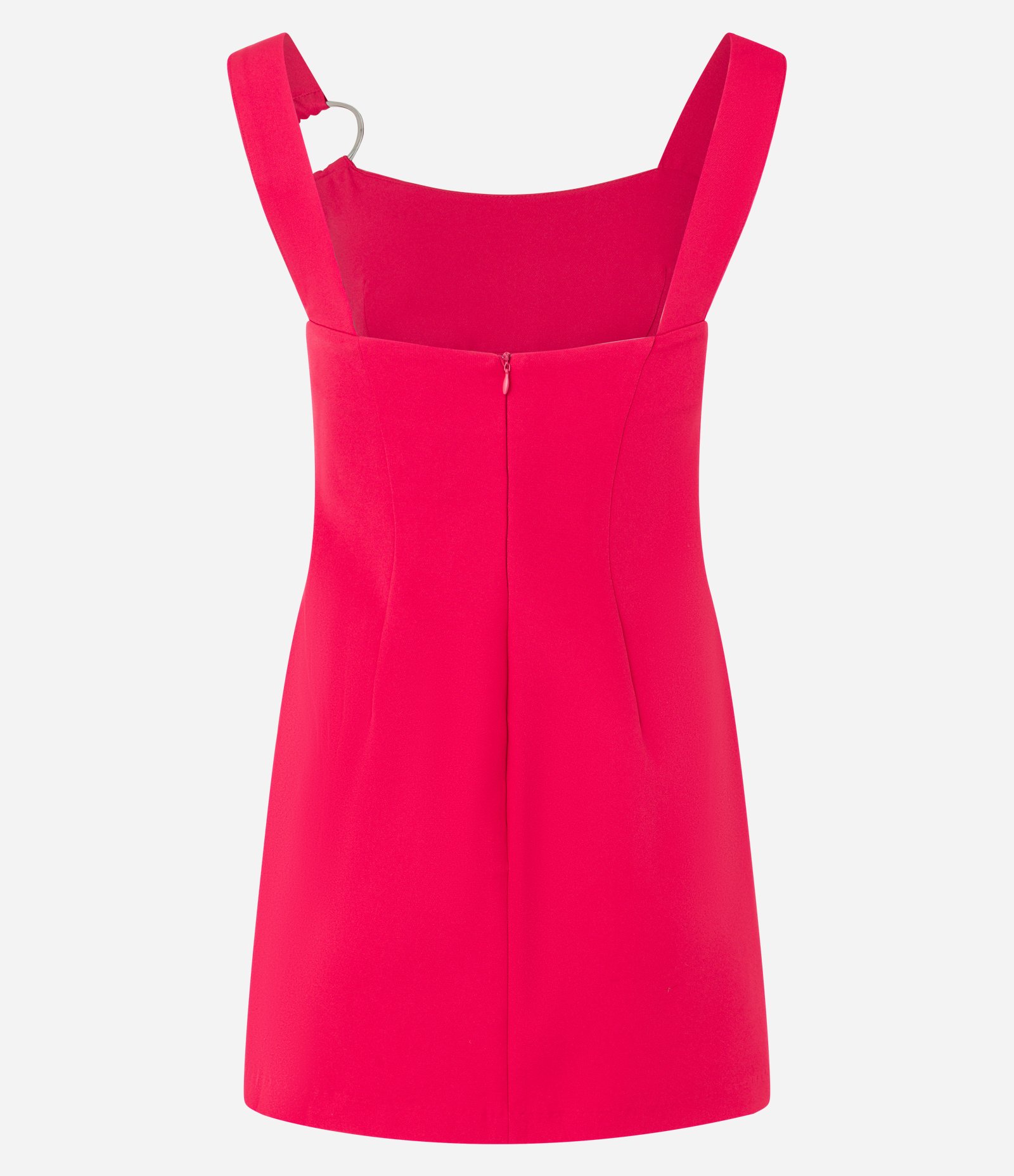 Vestido Curto Ajustado Alfaiataria com Argola na Alça Vermelho 6
