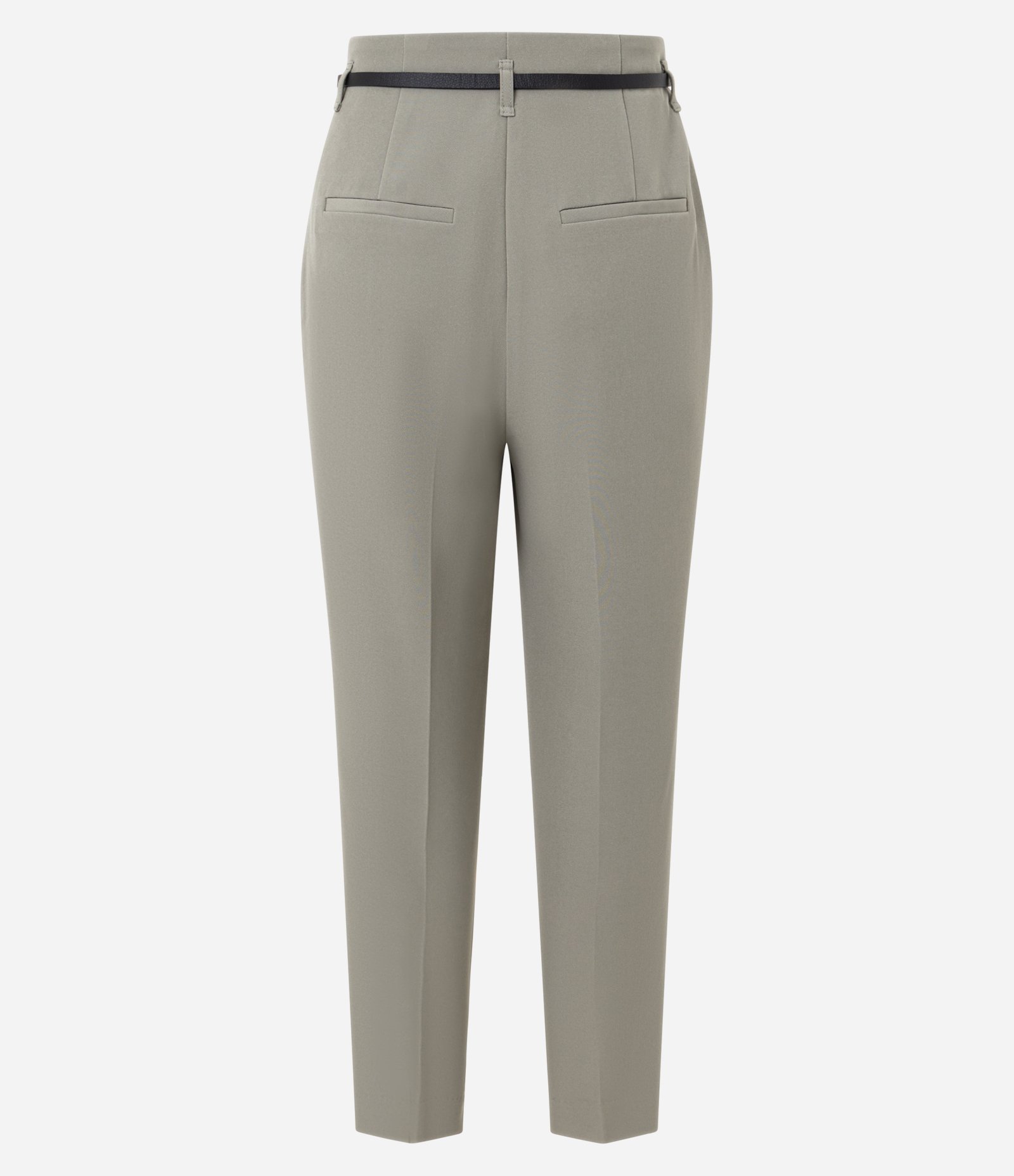 Calça Cenoura Alfaiatada com Cinto Fivela Verde Acinzentado 6