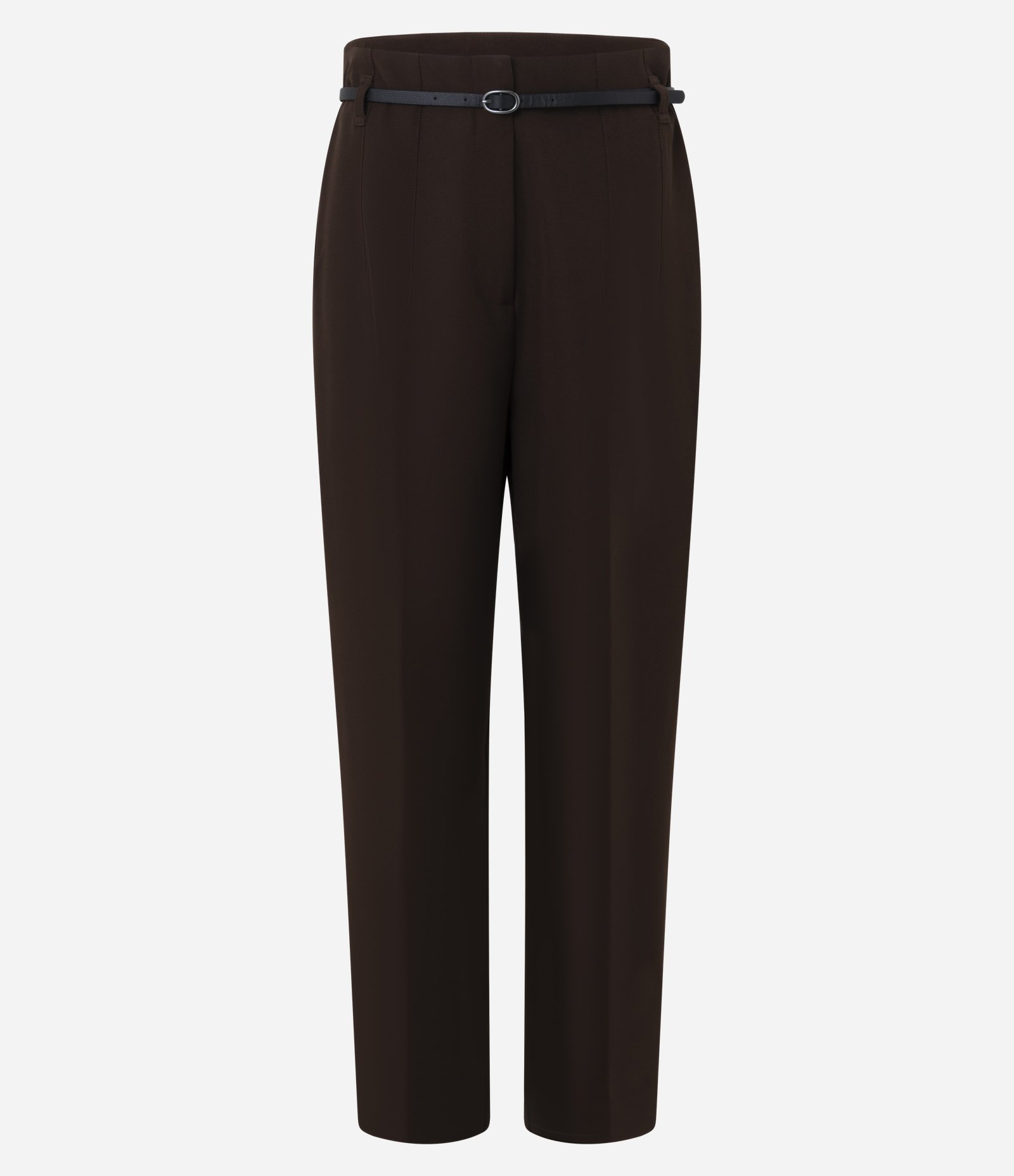 Calça Cenoura Alfaiatada com Cinto Fivela Marrom Escuro 5