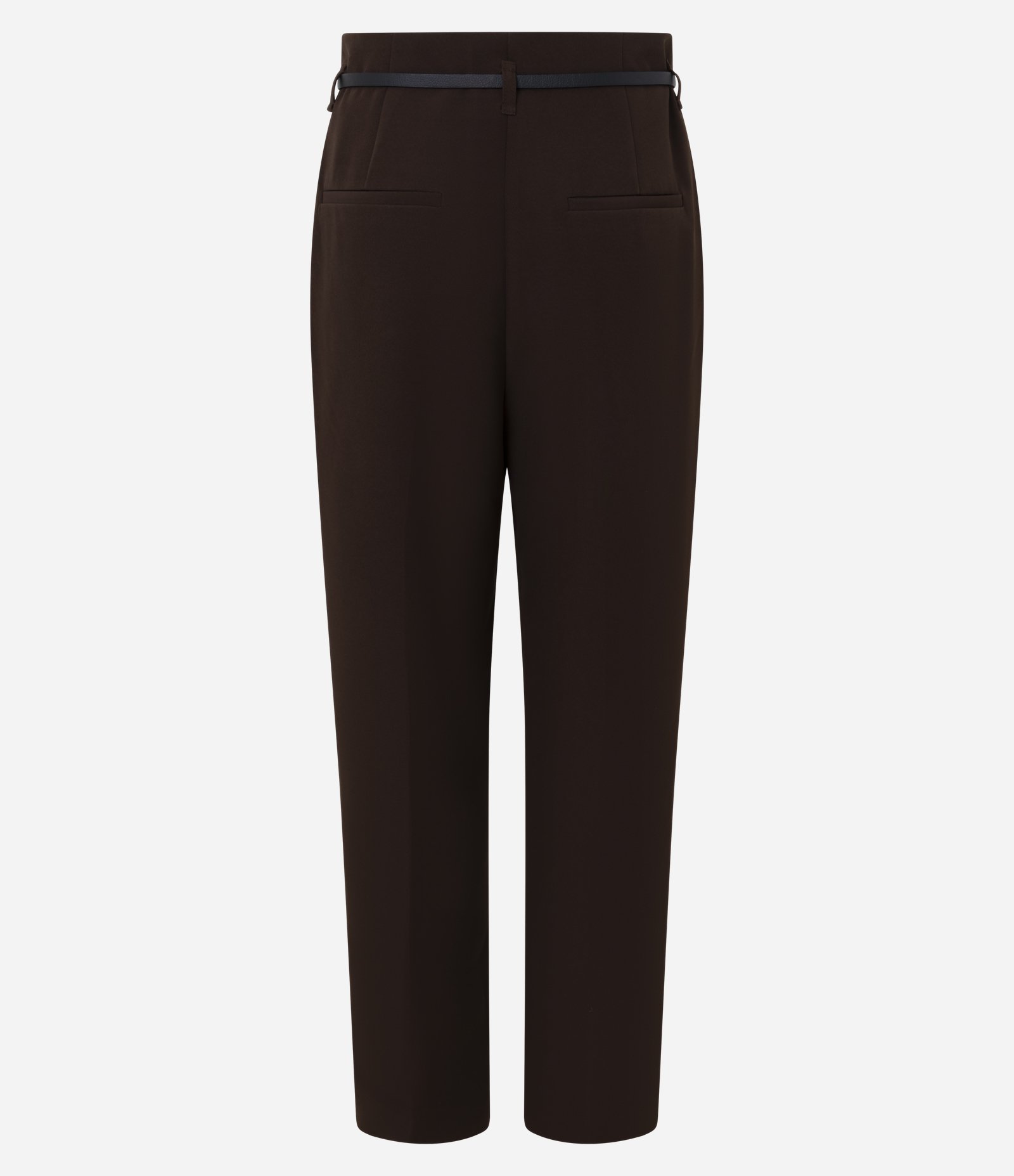 Calça Cenoura Alfaiatada com Cinto Fivela Marrom Escuro 6