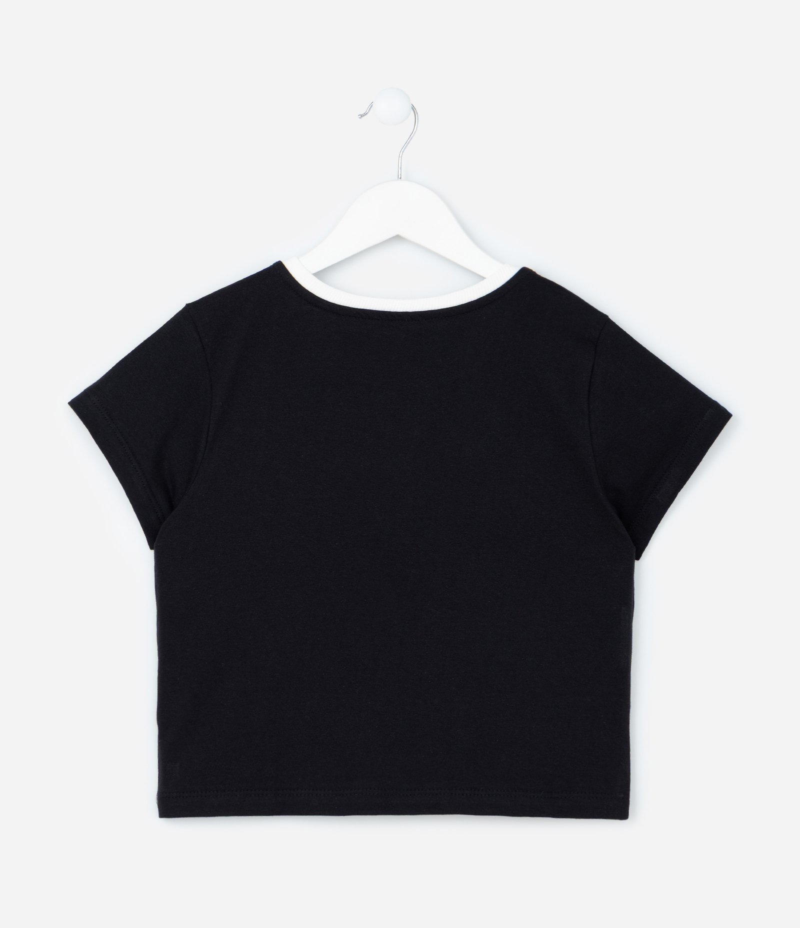 Camiseta Infantil com Estampa Lacinho - Tam 5 a 14 Anos Preto 3