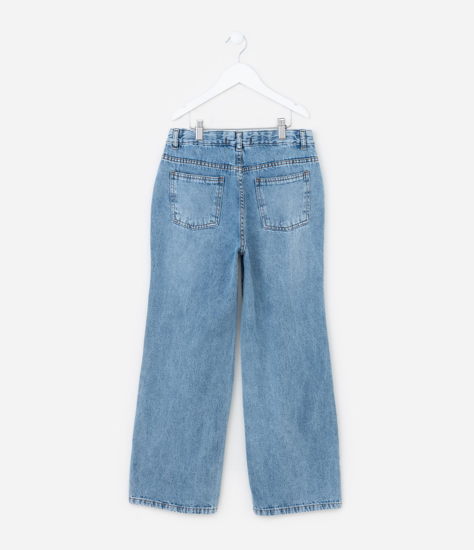 Calça Balloon Infantil em Jeans com Bordado de Cerejas - Tam 5 a 14 Anos Azul 2