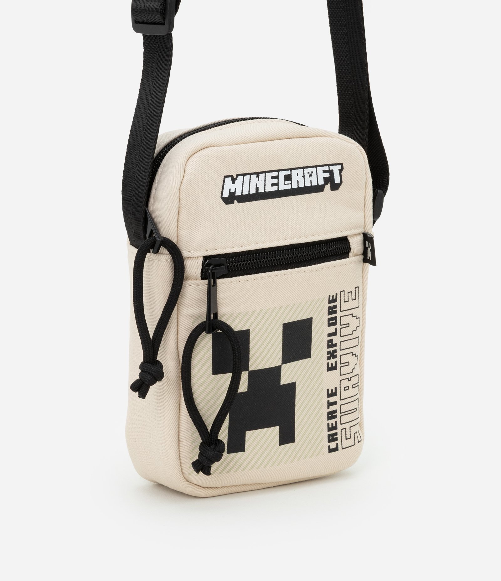 Bolsa Infantil Shouder Bag com Estampa Minecraft - Tam Único Bege 1
