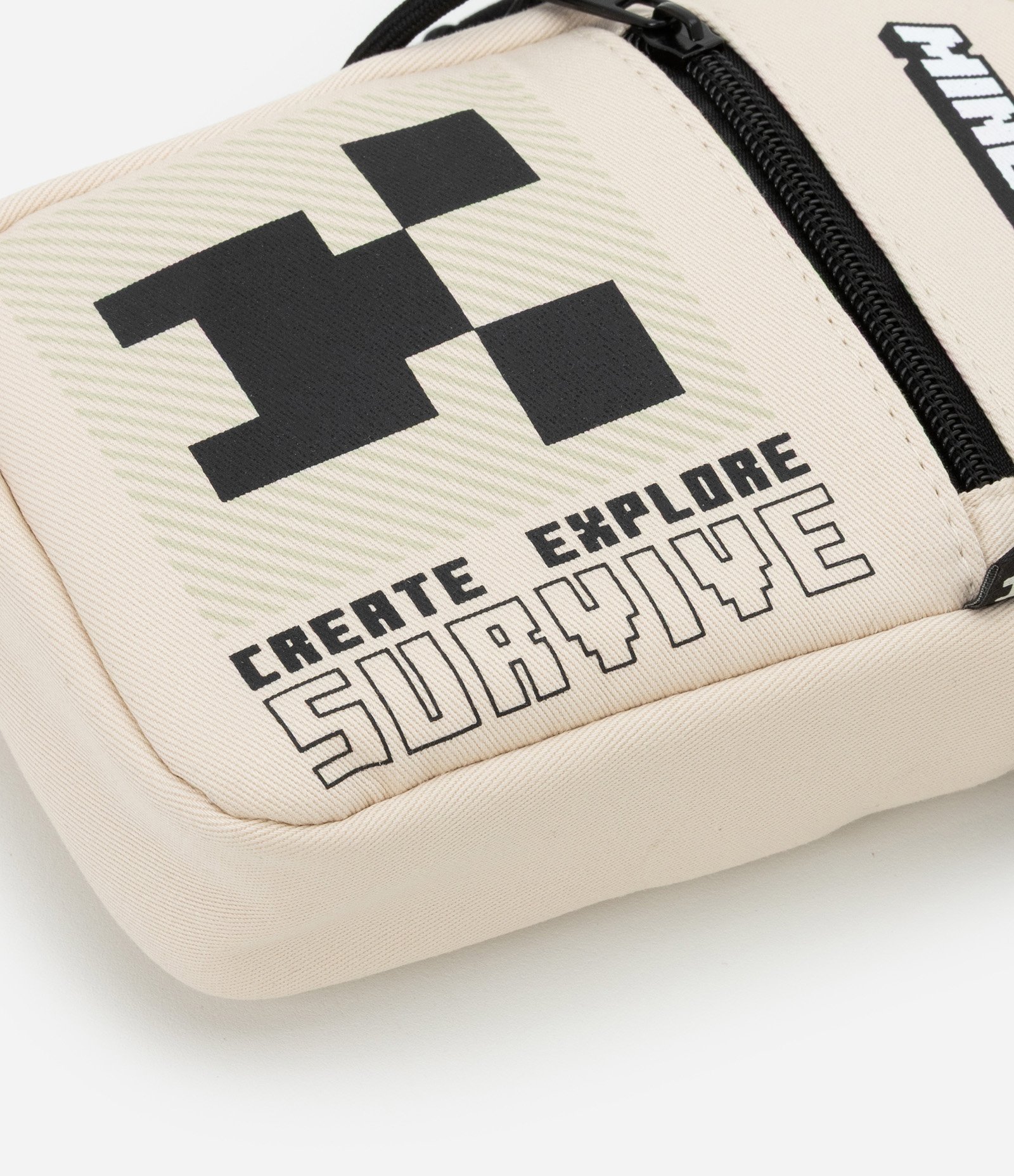 Bolsa Infantil Shouder Bag com Estampa Minecraft - Tam Único Bege 4