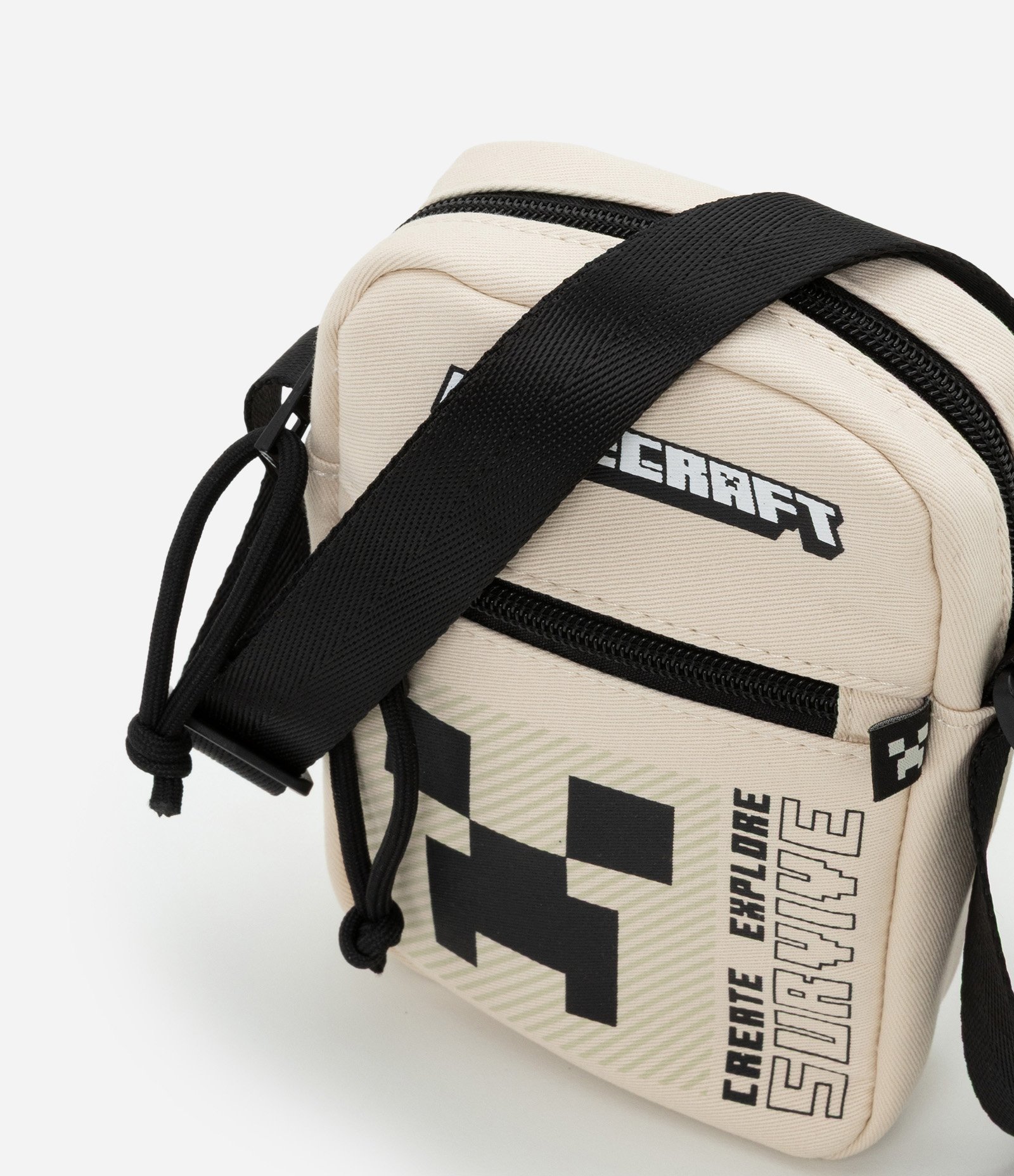 Bolsa Infantil Shouder Bag com Estampa Minecraft - Tam Único Bege 6