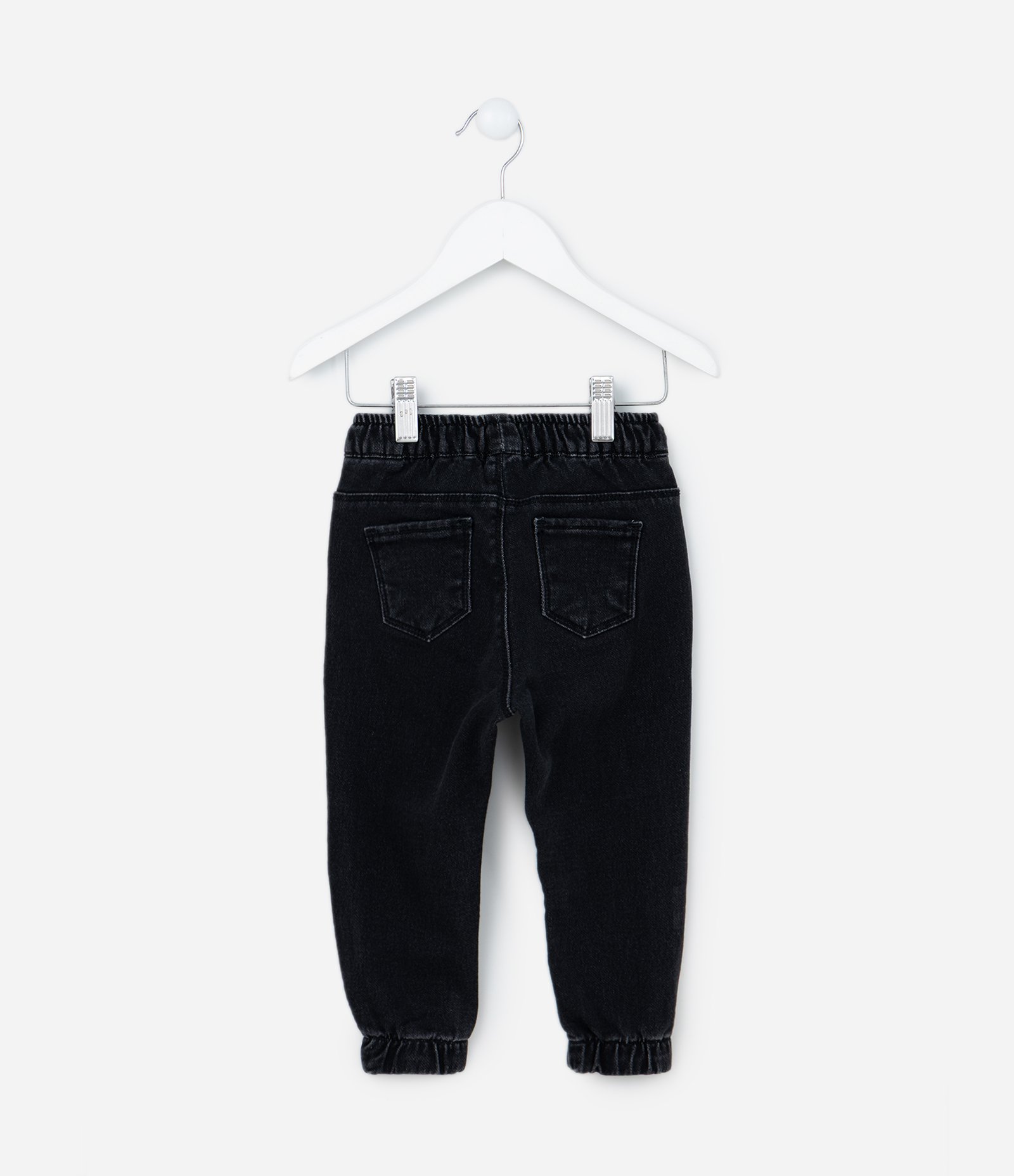 Calça Jogger Infantil em Jeans com Cós Elástico - Tam 1 a 5 Anos Preto 2
