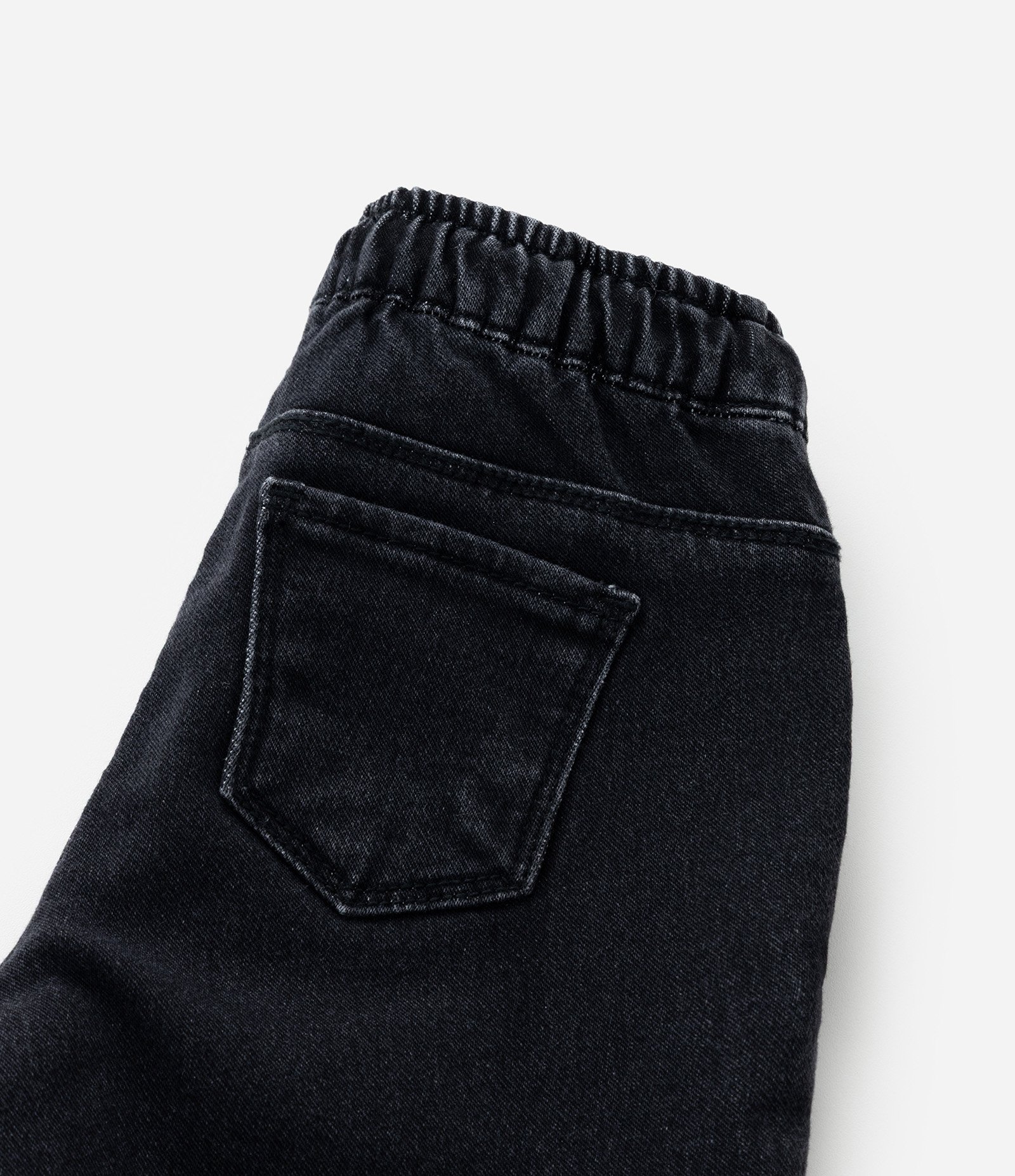 Calça Jogger Infantil em Jeans com Cós Elástico - Tam 1 a 5 Anos Preto 3