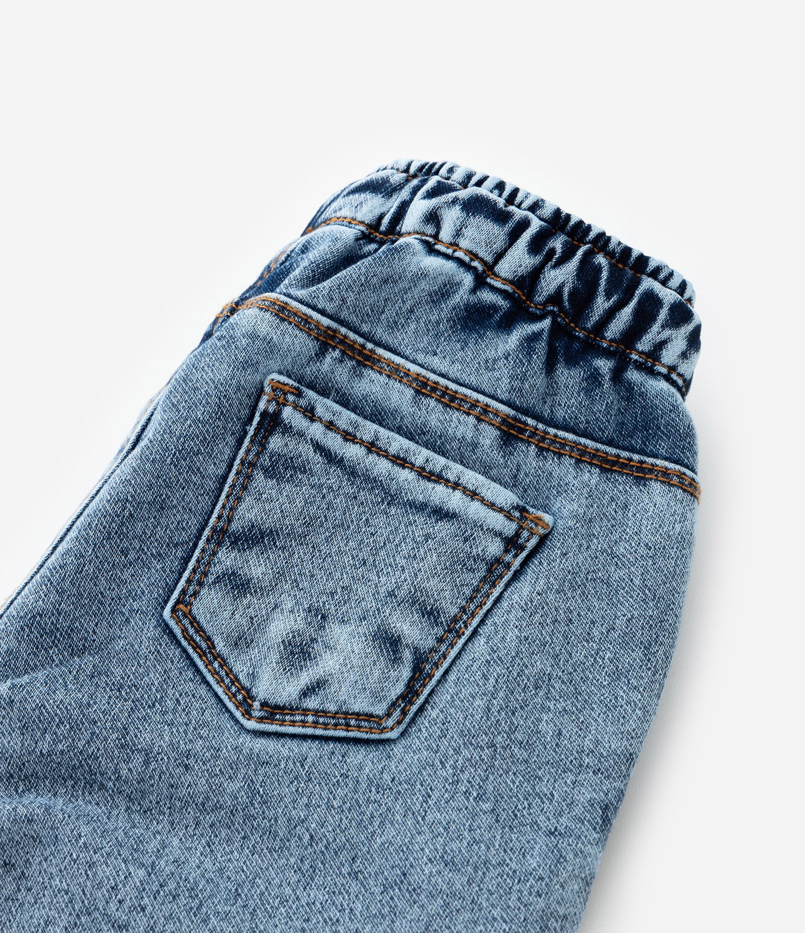 Calça Jogger Infantil em Jeans com Cós Elástico - Tam 1 a 5 Anos Azul Médio 4