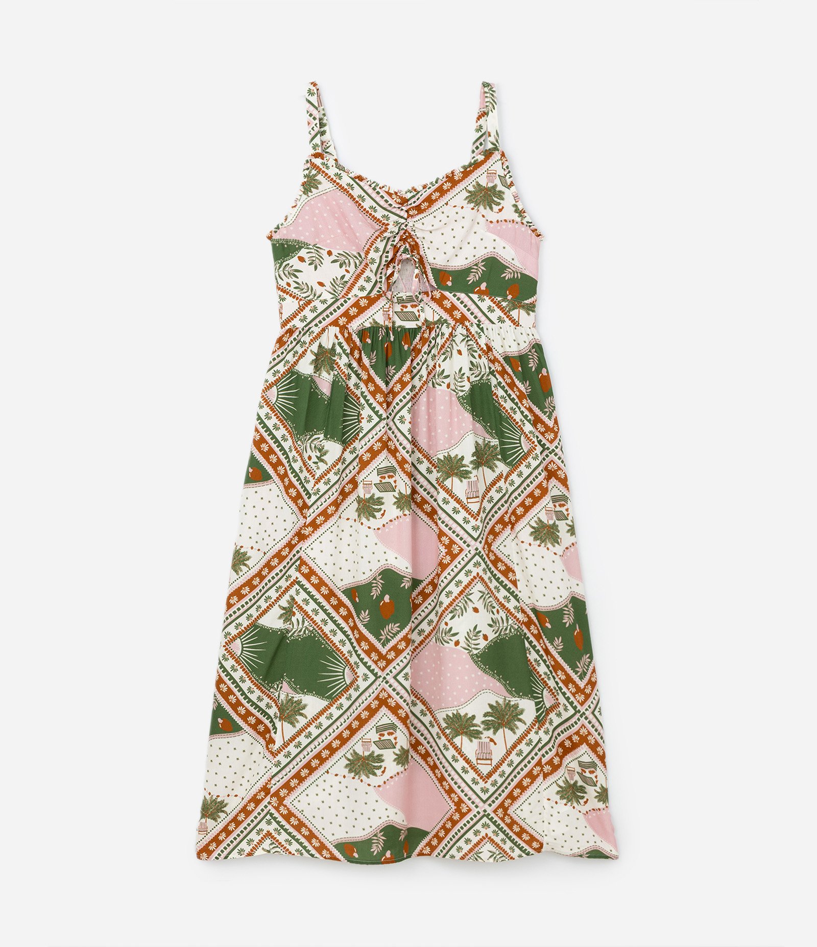 Vestido Longo em Viscose e Estampa Lenço Curve & Plus Size Multicores 5