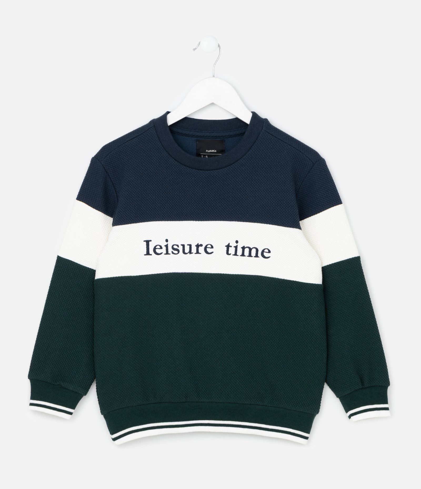 Casaco Infantil em Moletom Texturizado com Lettering - Tam 5 a 14 Anos Azul 2