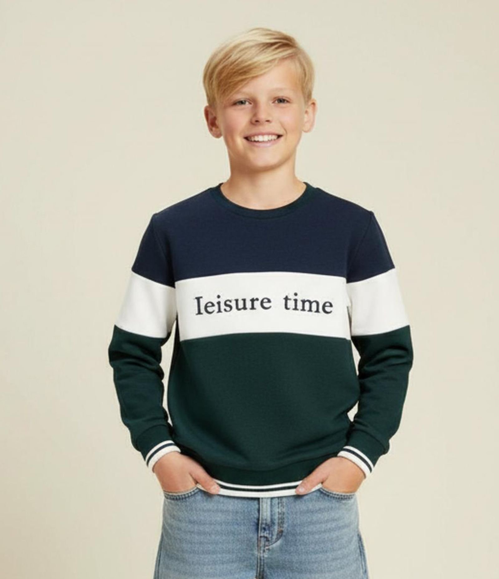 Casaco Infantil em Moletom Texturizado com Lettering - Tam 5 a 14 Anos Azul 1